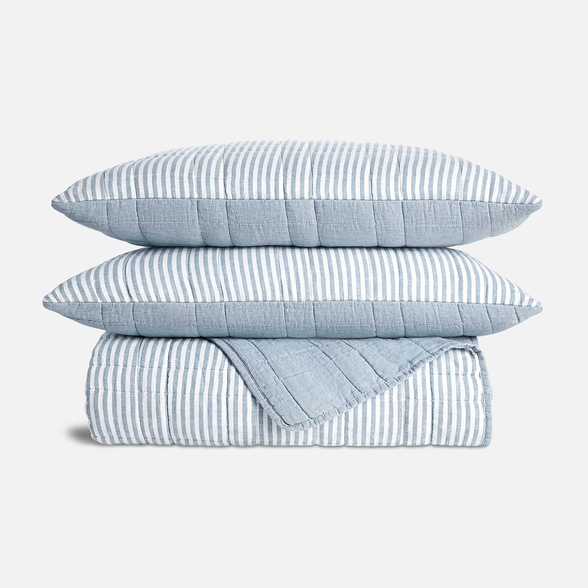 Washed European Linen Quilt Set