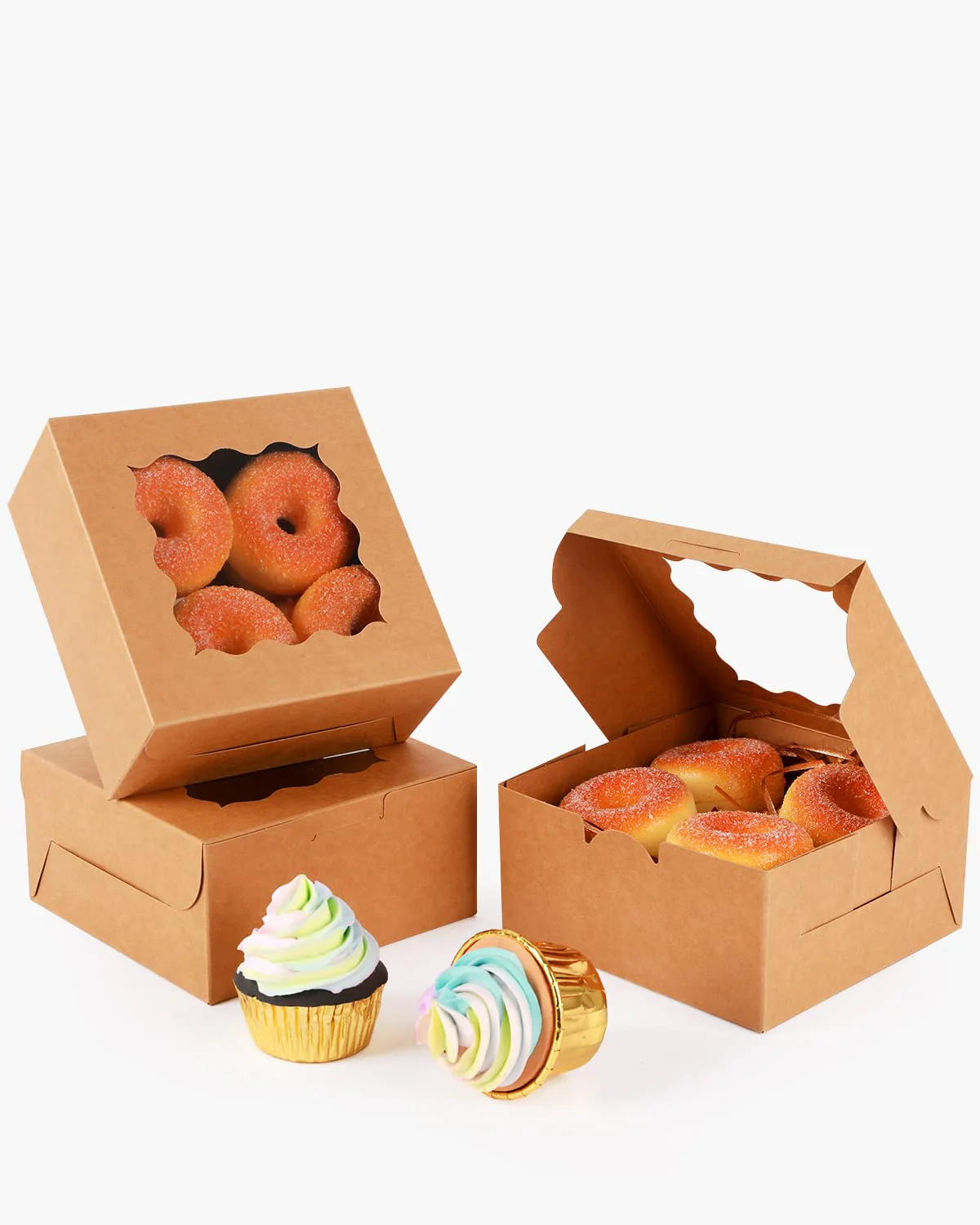 Cookie Boxes With Window, 60packs 6x6x3