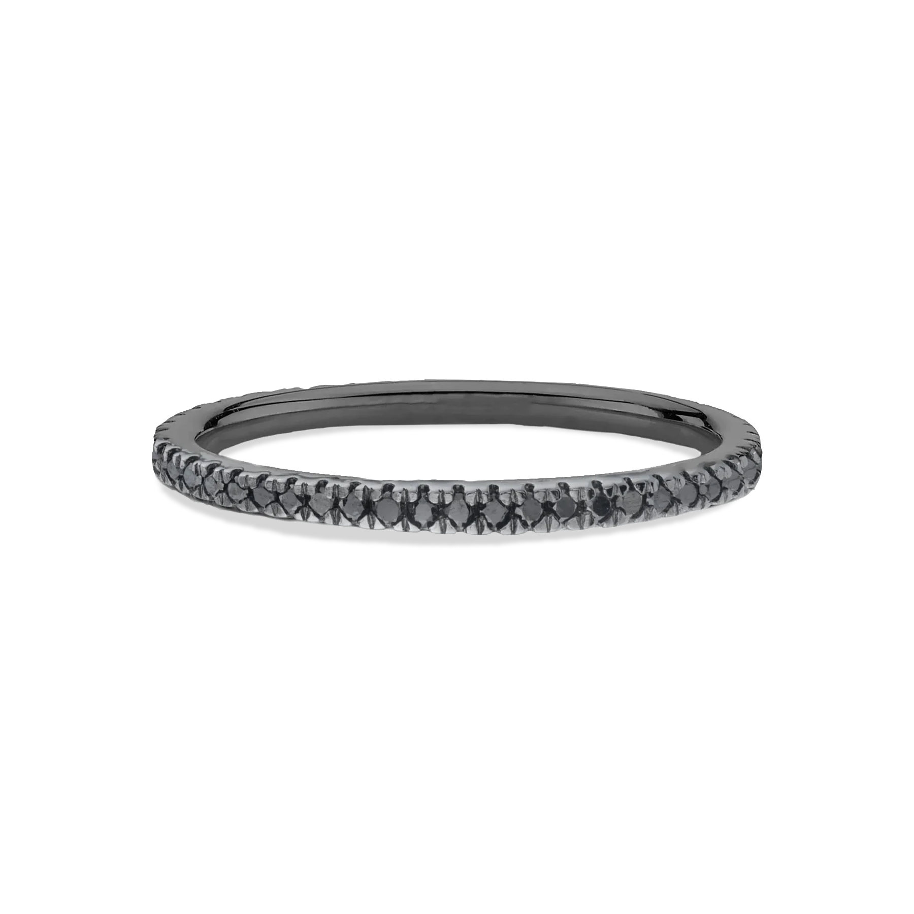 Perfect Eternity Band - Black Diamond / 14k Black Gold