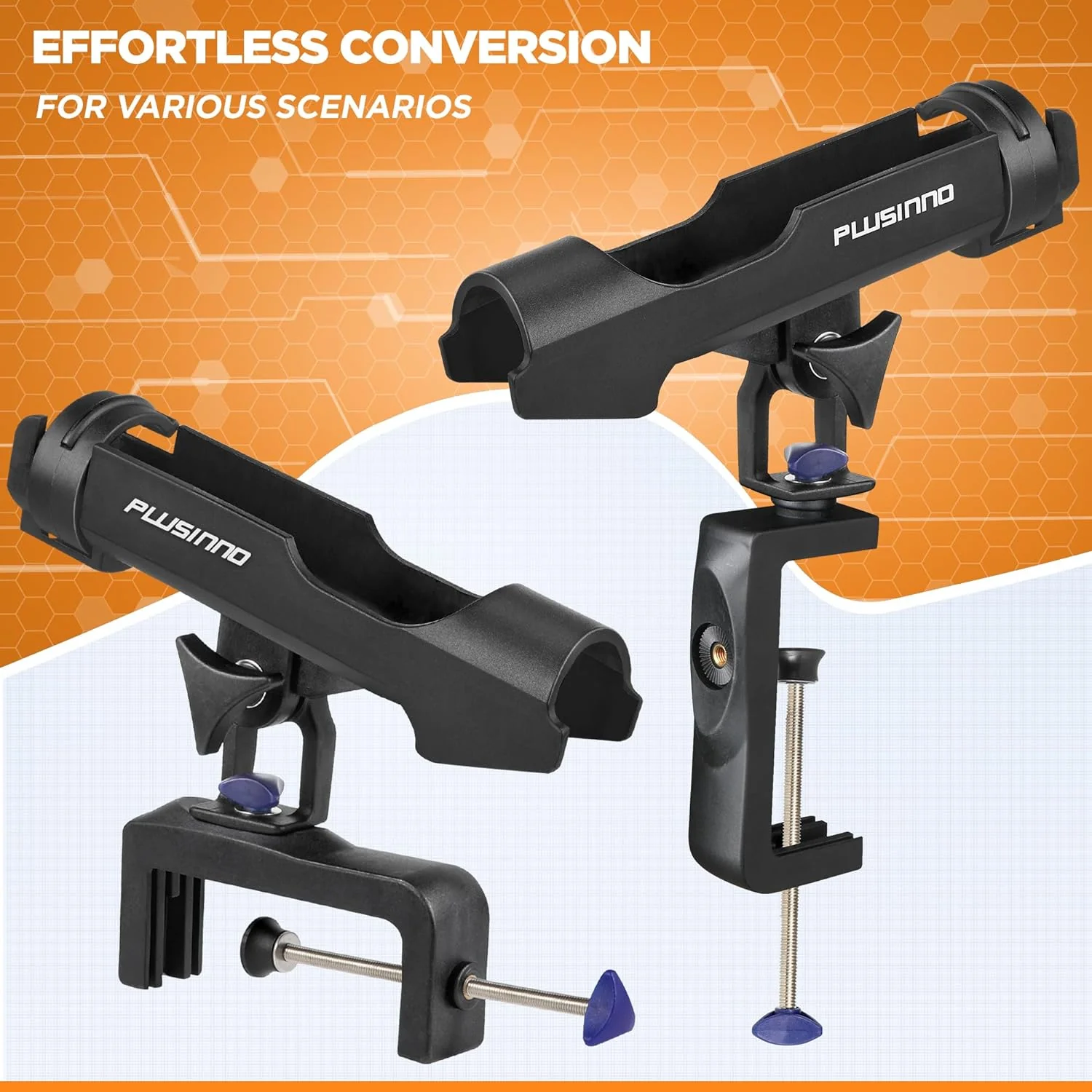 Fishing Boat Rods Holder Large Clamp Opening 360 Degree Adjustable