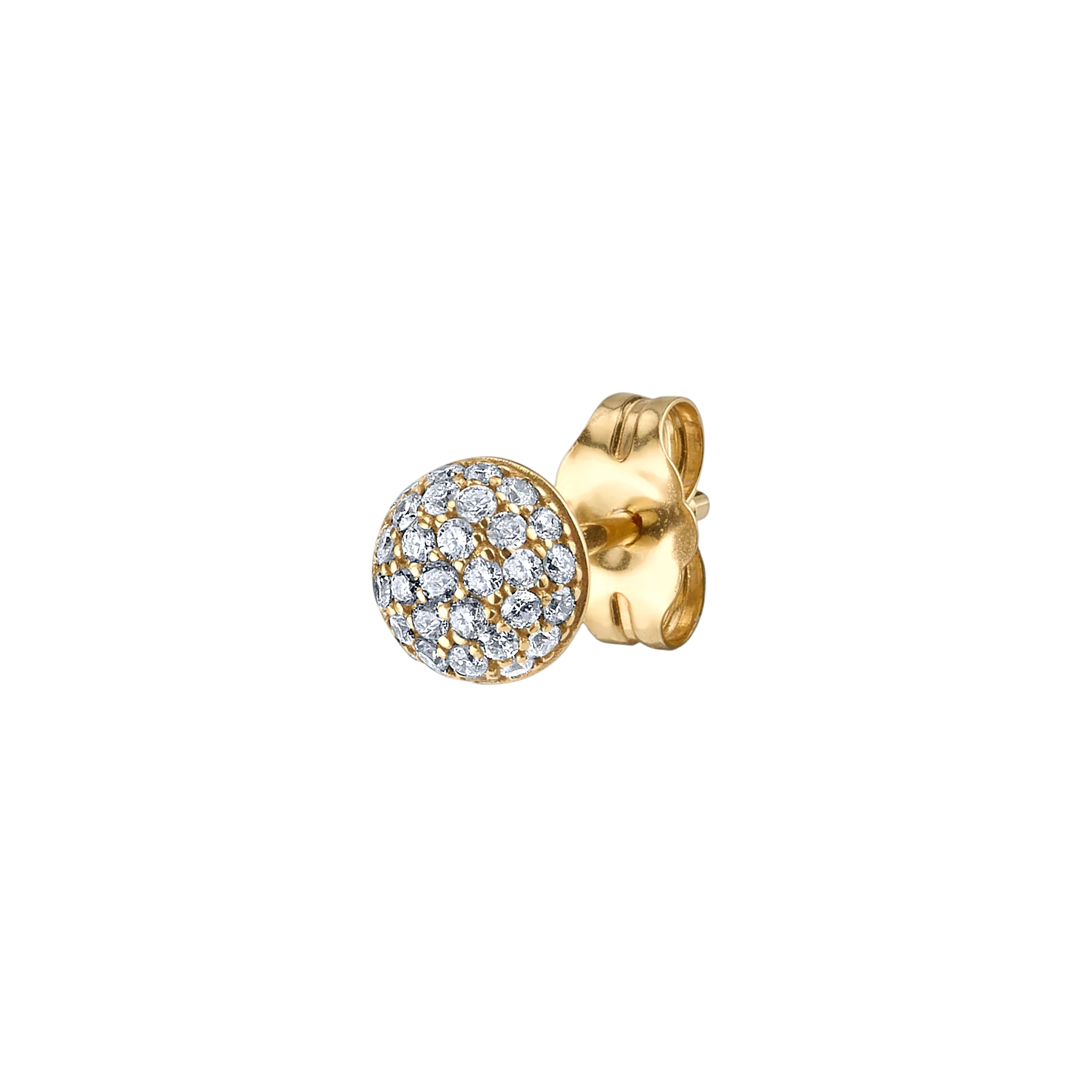 Pav��| Stud #2 - White Diamond / 14k Yellow Gold