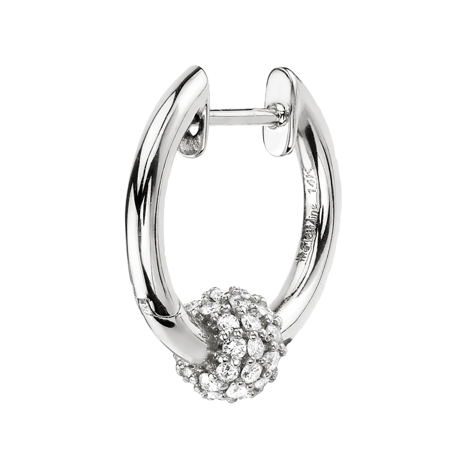 Sphere Hoop - White Diamond / 14k White Gold