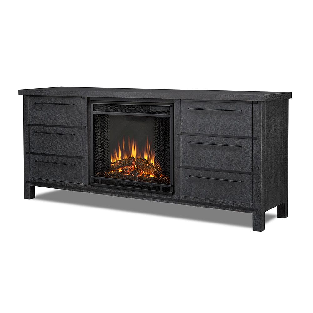 Parsons Electric Fireplace Entertainment Center in Antique Gray