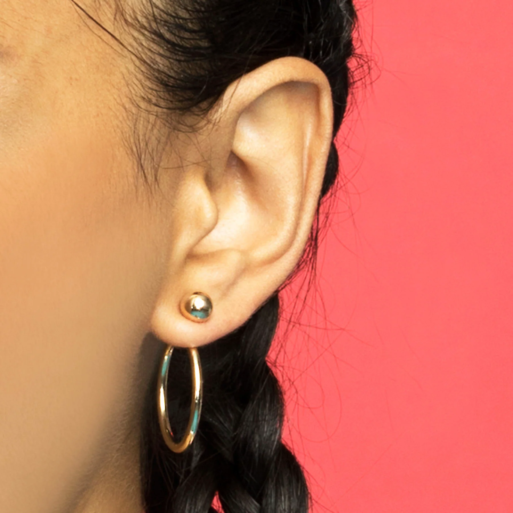 Hoop Ear Jacket - 14k Yellow Gold