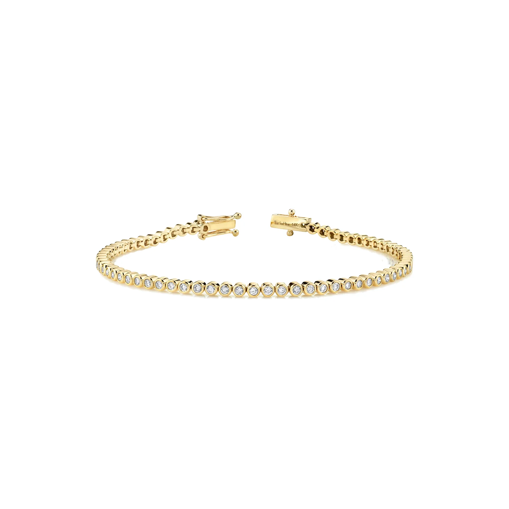 Bezel Tennis Bracelet - White Diamond / 14k Yellow Gold