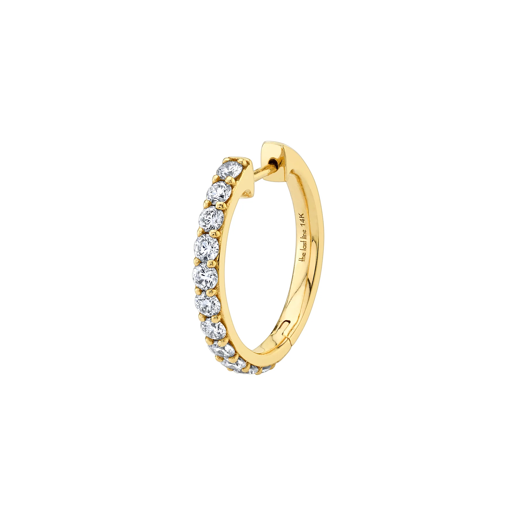 Extra Large Biggie Hoop - White Diamond / 14k Yellow Gold