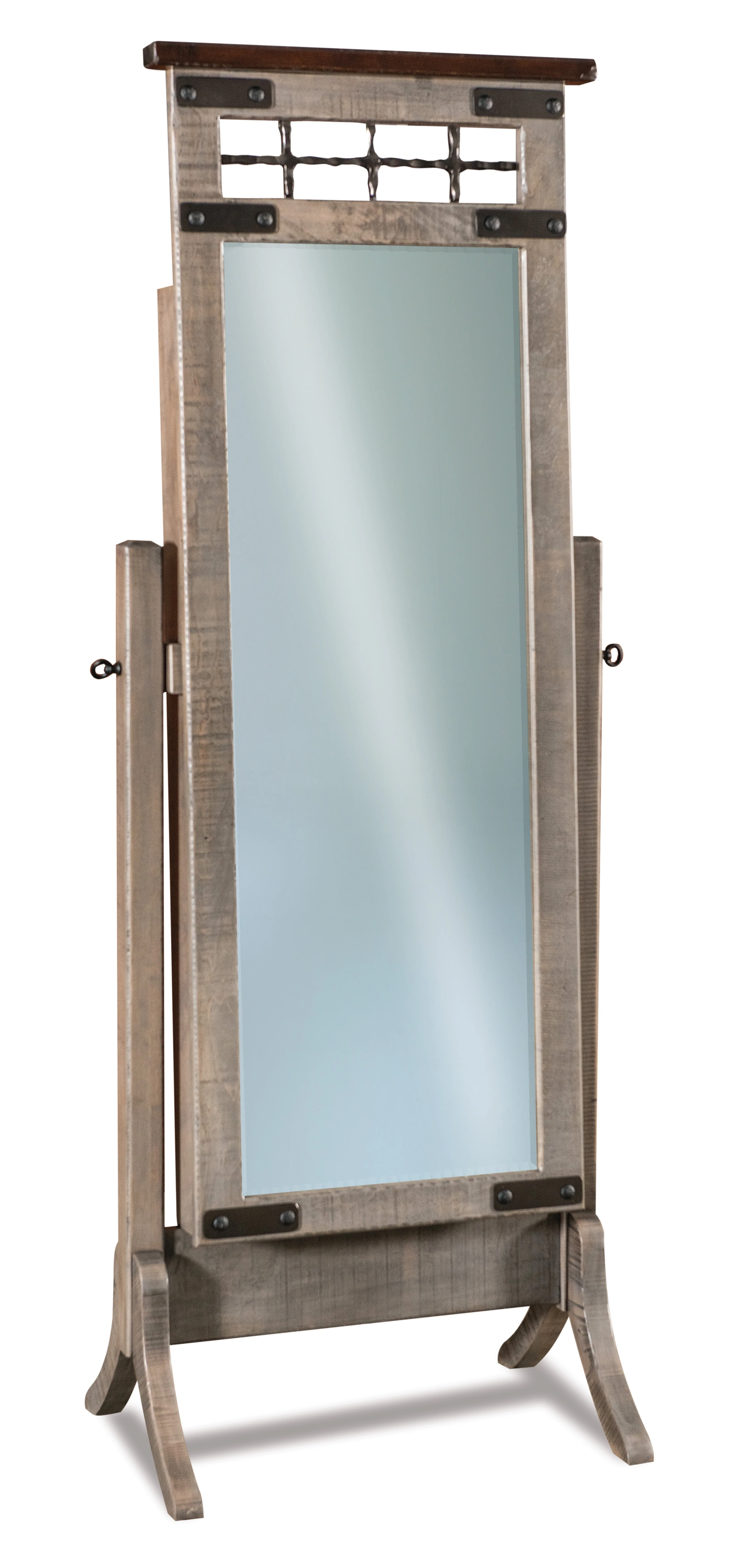 Amish Ironwood Beveled Cheval Mirror