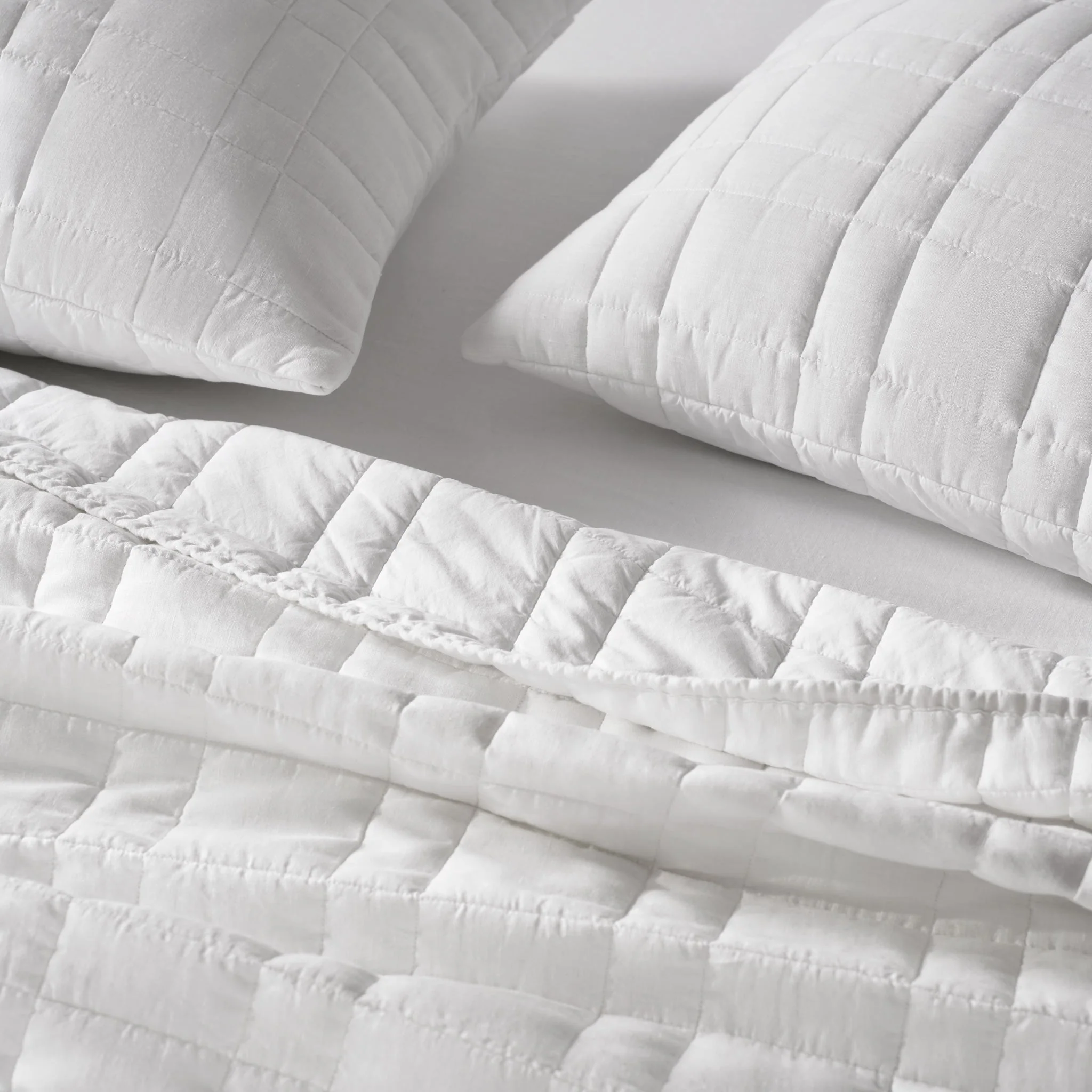 Washed European Linen Quilted Sham Set