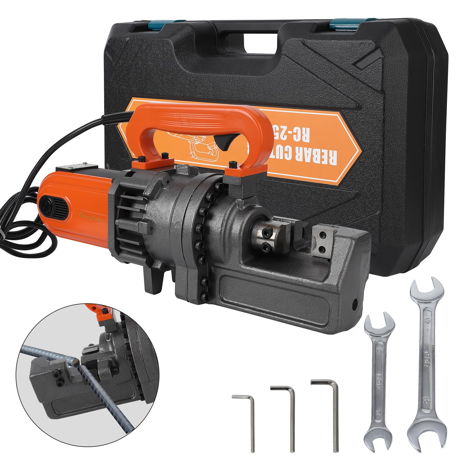 Garvee 1700W Electric Hydraulic Rebar Cutter 4-25mm, 5S Cut