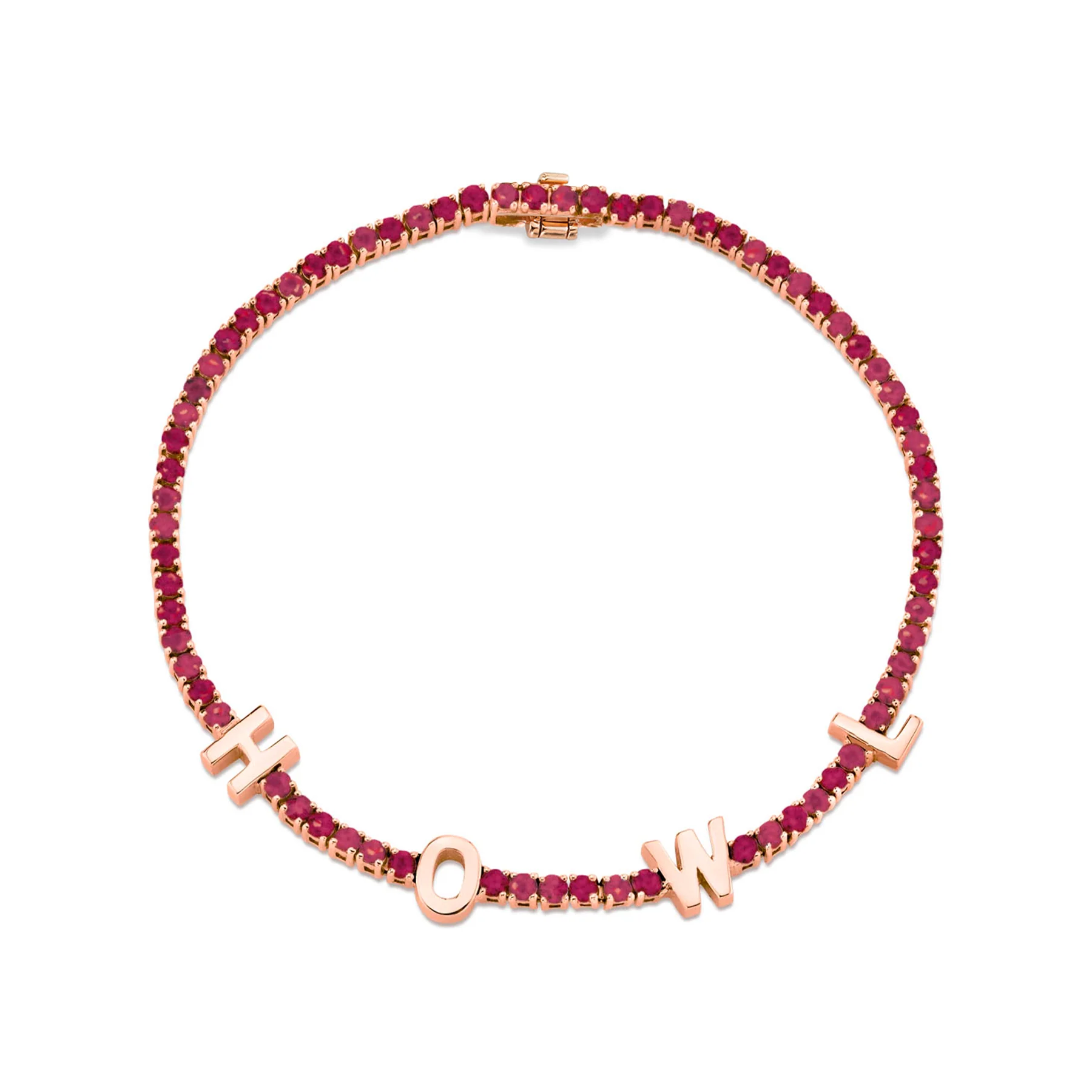 The Perfect Personalized Tennis Bracelet - Ruby / 14k Rose Gold