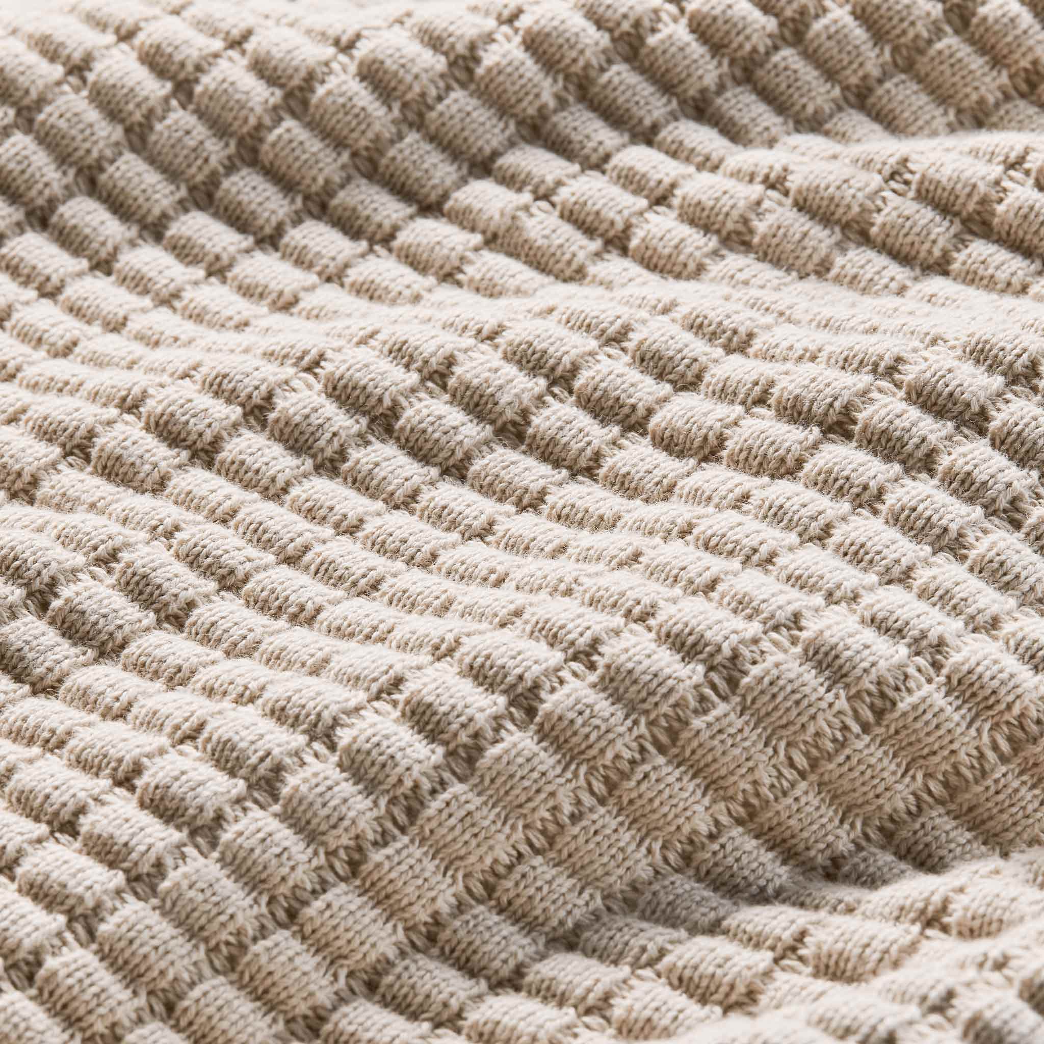 Grid Knit Cotton Throw Blanket - Last Call