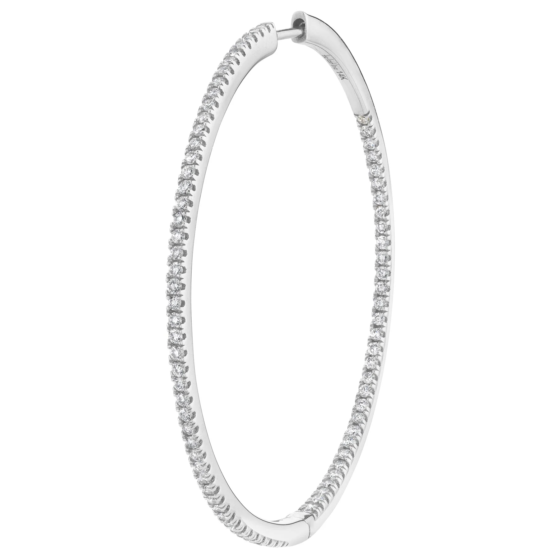 Double Extra Large Inside Out Hoop - White Diamond / 14k White Gold