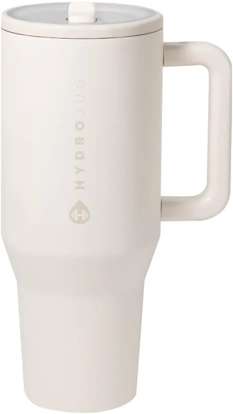 40 oz Water Bottle with Handle & Flip Straw - Fits in Cup Holder, Leak Resistant Tumbler-Reusable Insulated Stainless Steel & Rubber Base