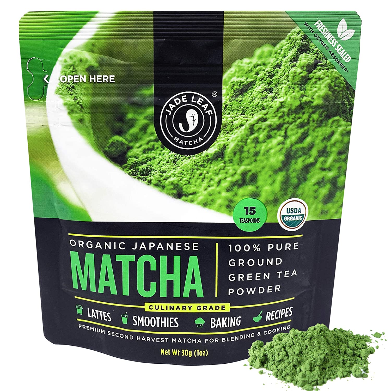 Matcha Green Tea Powder - Organic, Authentic Japanese Origin - Culinary Grade