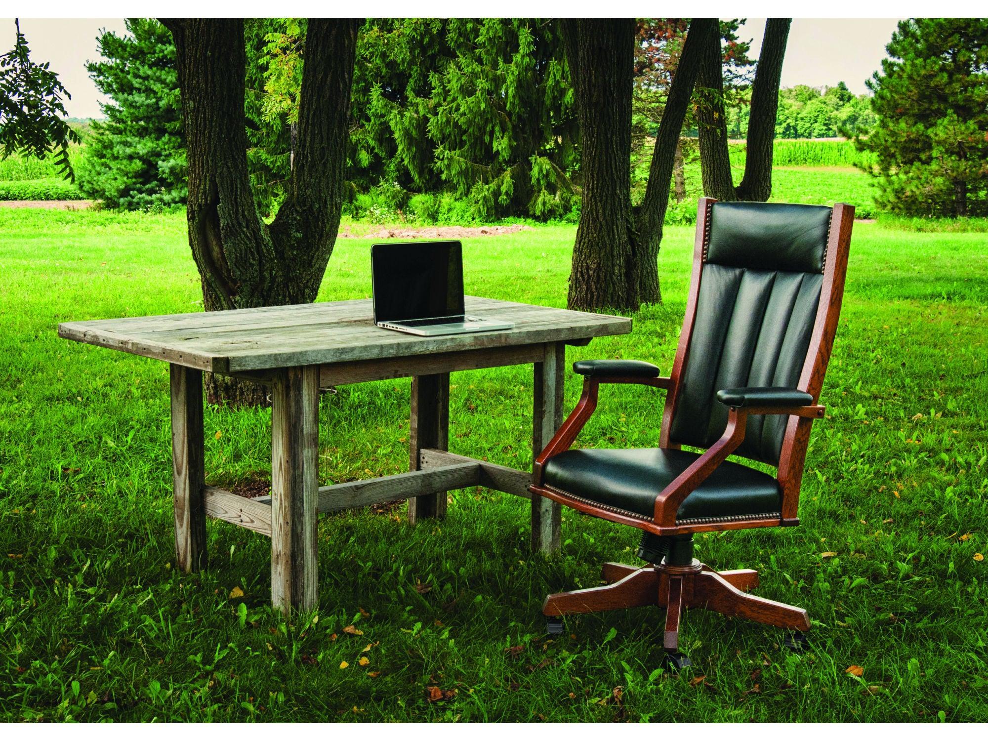 Amish Mission Arm Desk Chair with Gas Lift