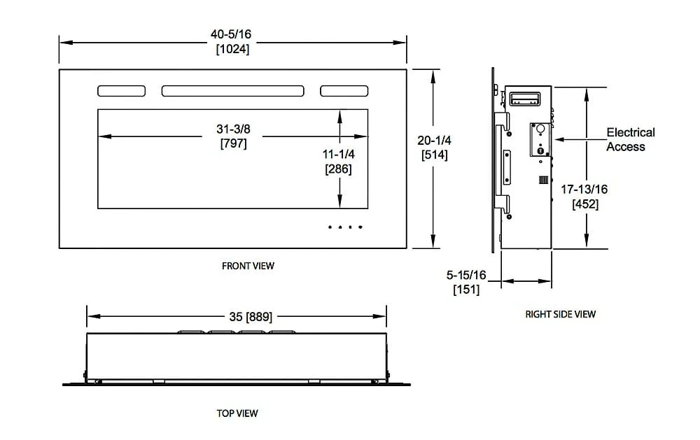 SimpliFire 40-in Allusion Wall Mount Electric Fireplace