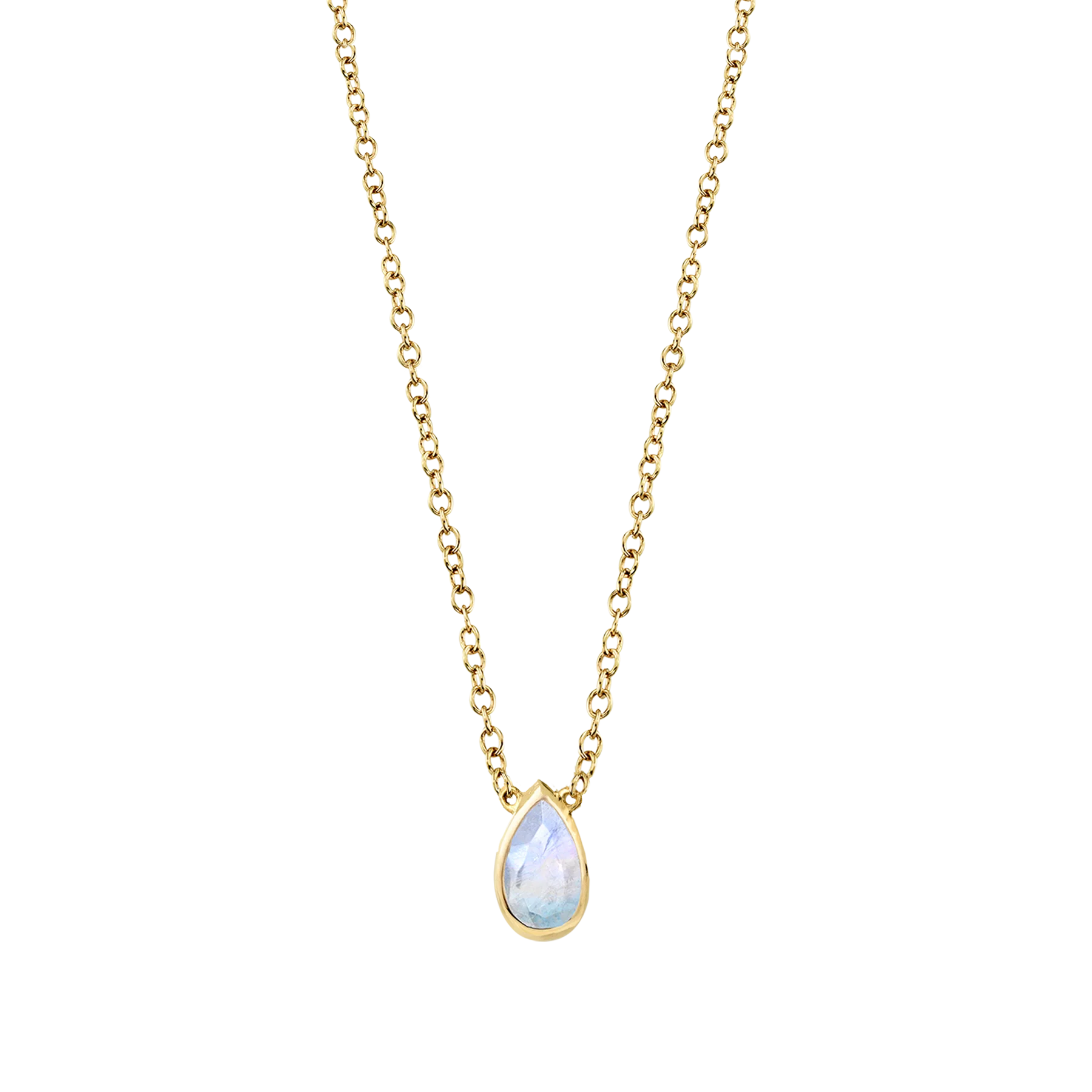 Teardrop Necklace - Moonstone / 14k Yellow Gold