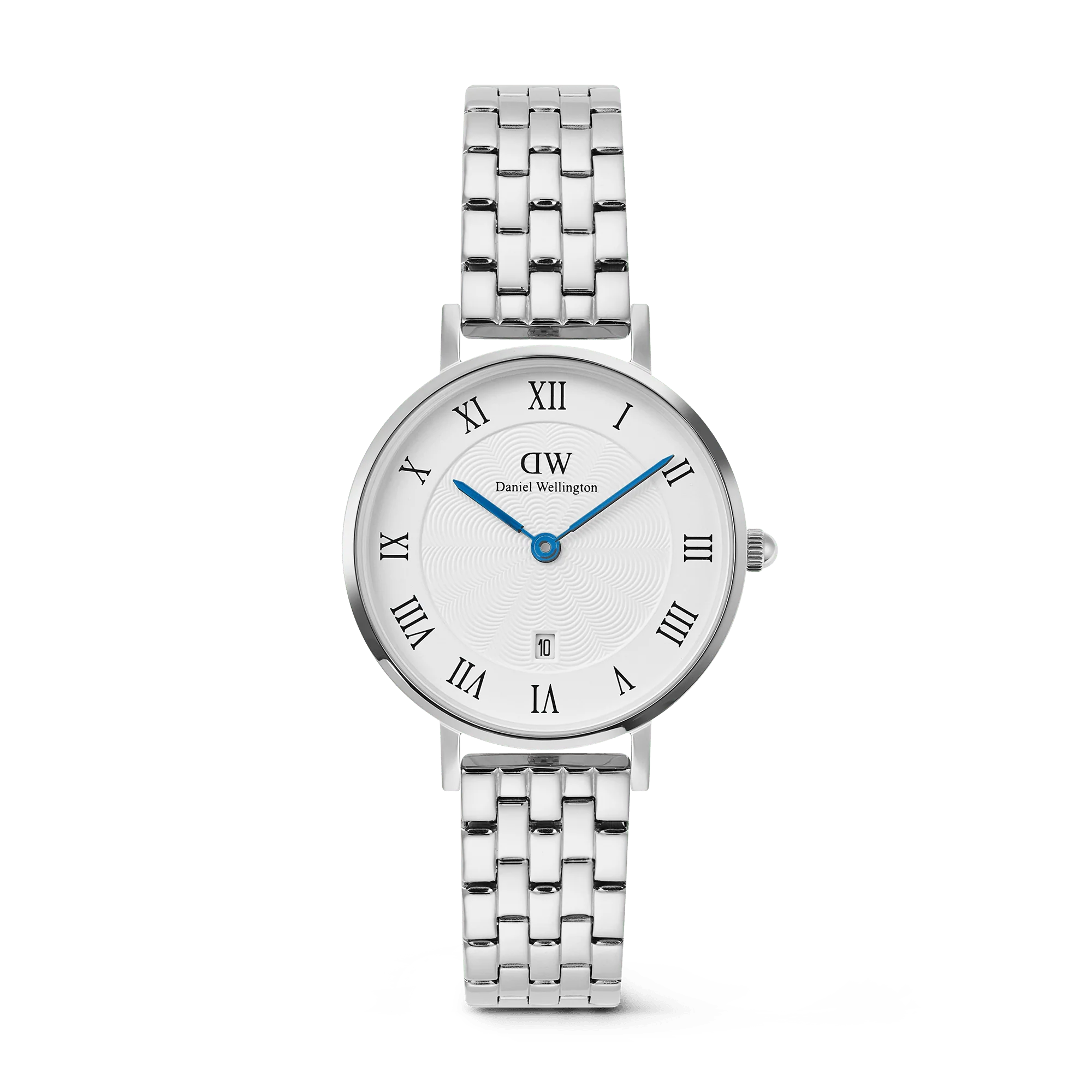 Petite Roman Numerals Date 5-link  Silver