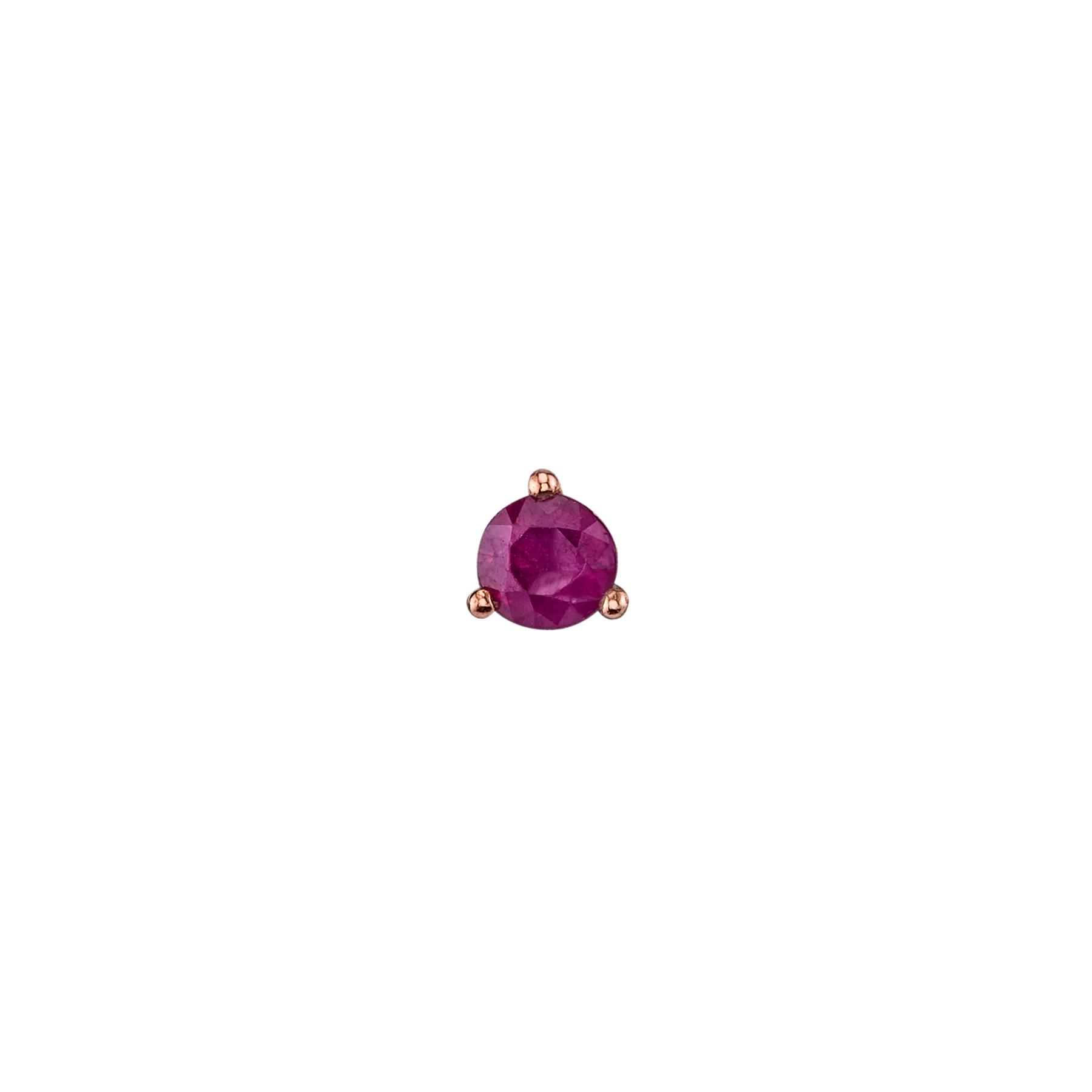 Round Stud #1 - Ruby / 14k Rose Gold