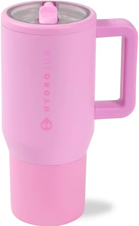 40 oz Water Bottle with Handle & Flip Straw - Fits in Cup Holder, Leak Resistant Tumbler-Reusable Insulated Stainless Steel & Rubber Base