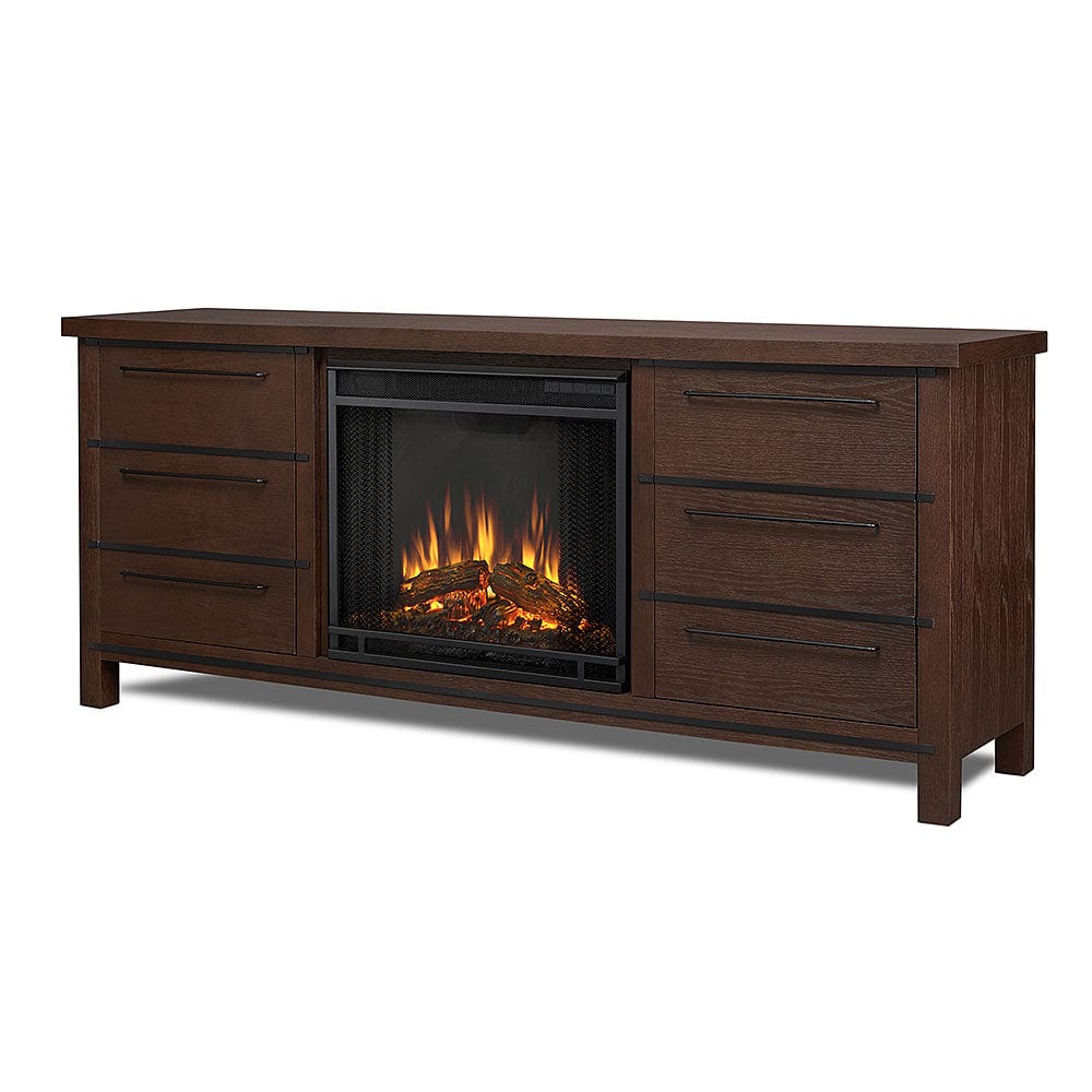 Parsons Electric Fireplace Entertainment Center in Chestnut Oak