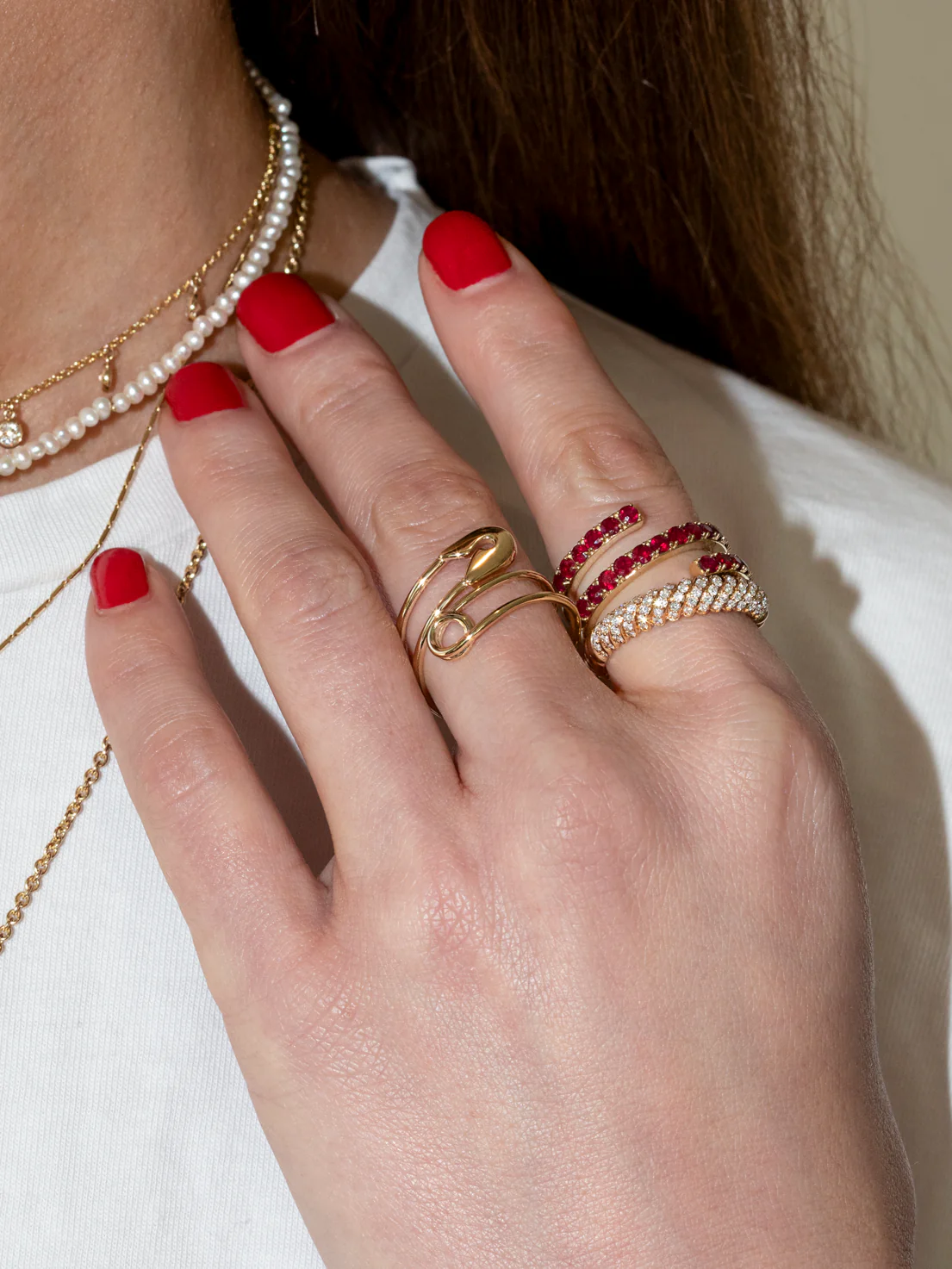 Safety Pin Ring - 14k Yellow Gold