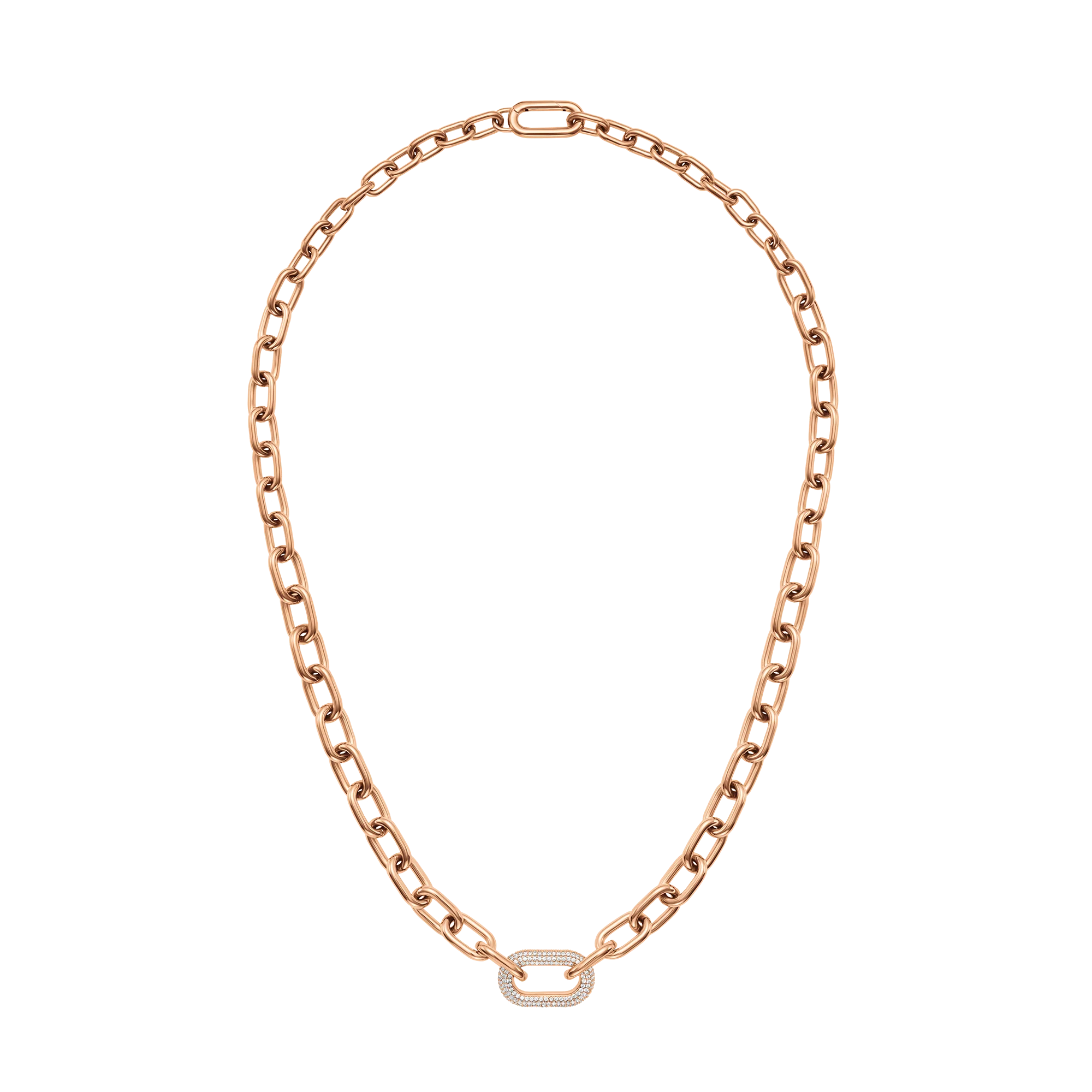 Crystal Link Necklace Rose Gold