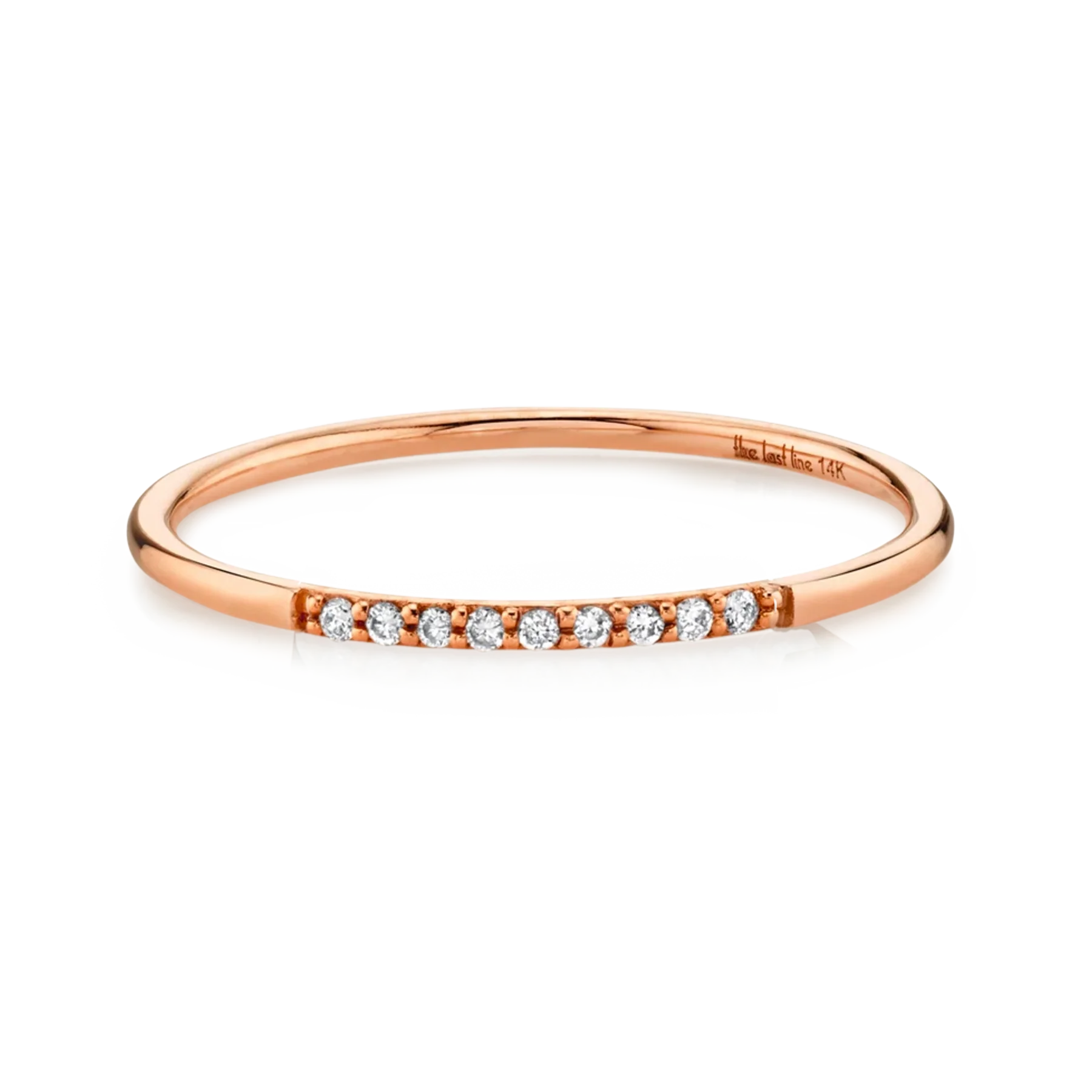 Partial Eternity Band - White Diamond / 14k Rose Gold