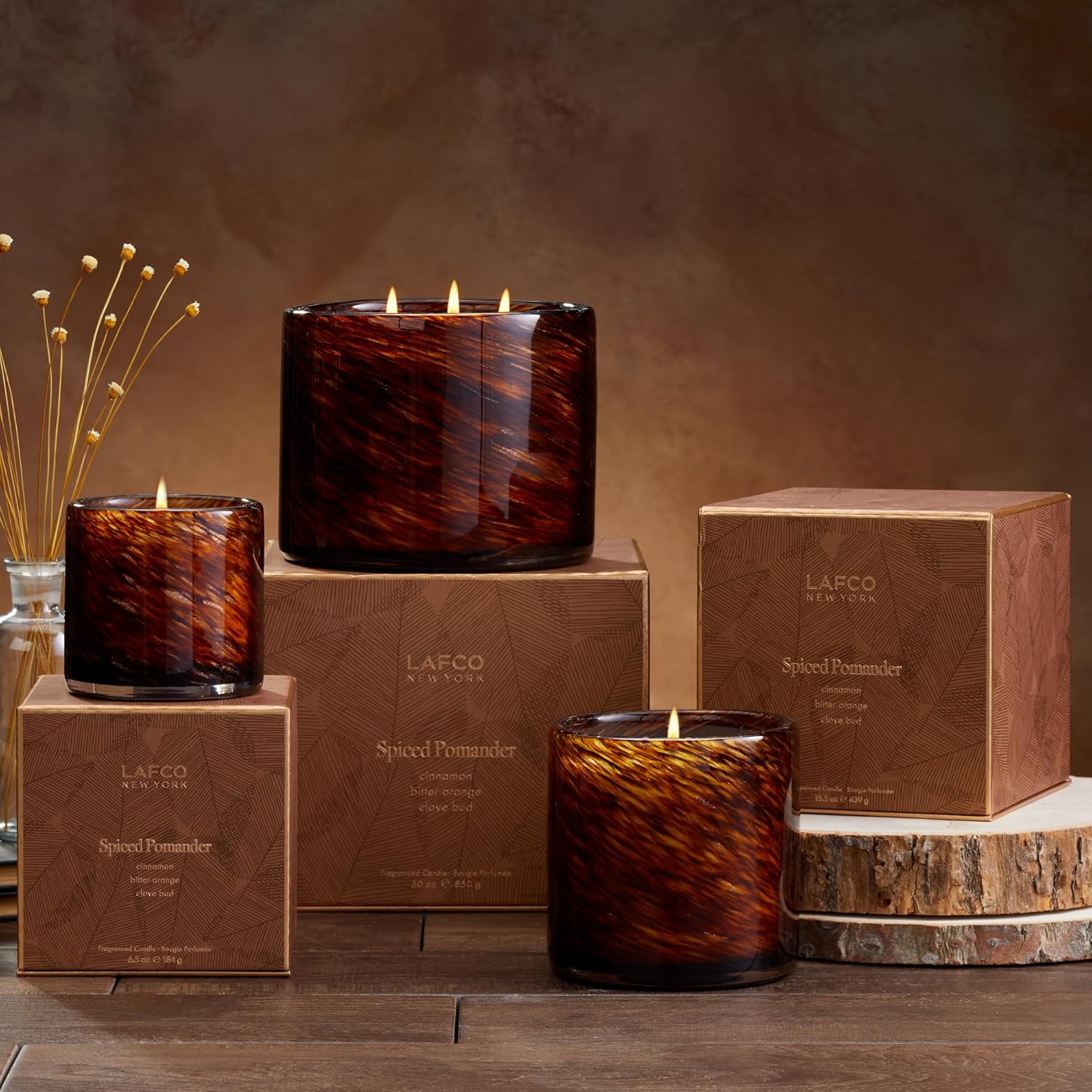 Holiday Candle, 15.5 oz - 90-Hour Burn Time - Reusable, Hand Blown Glass Vessel - Made in The USA