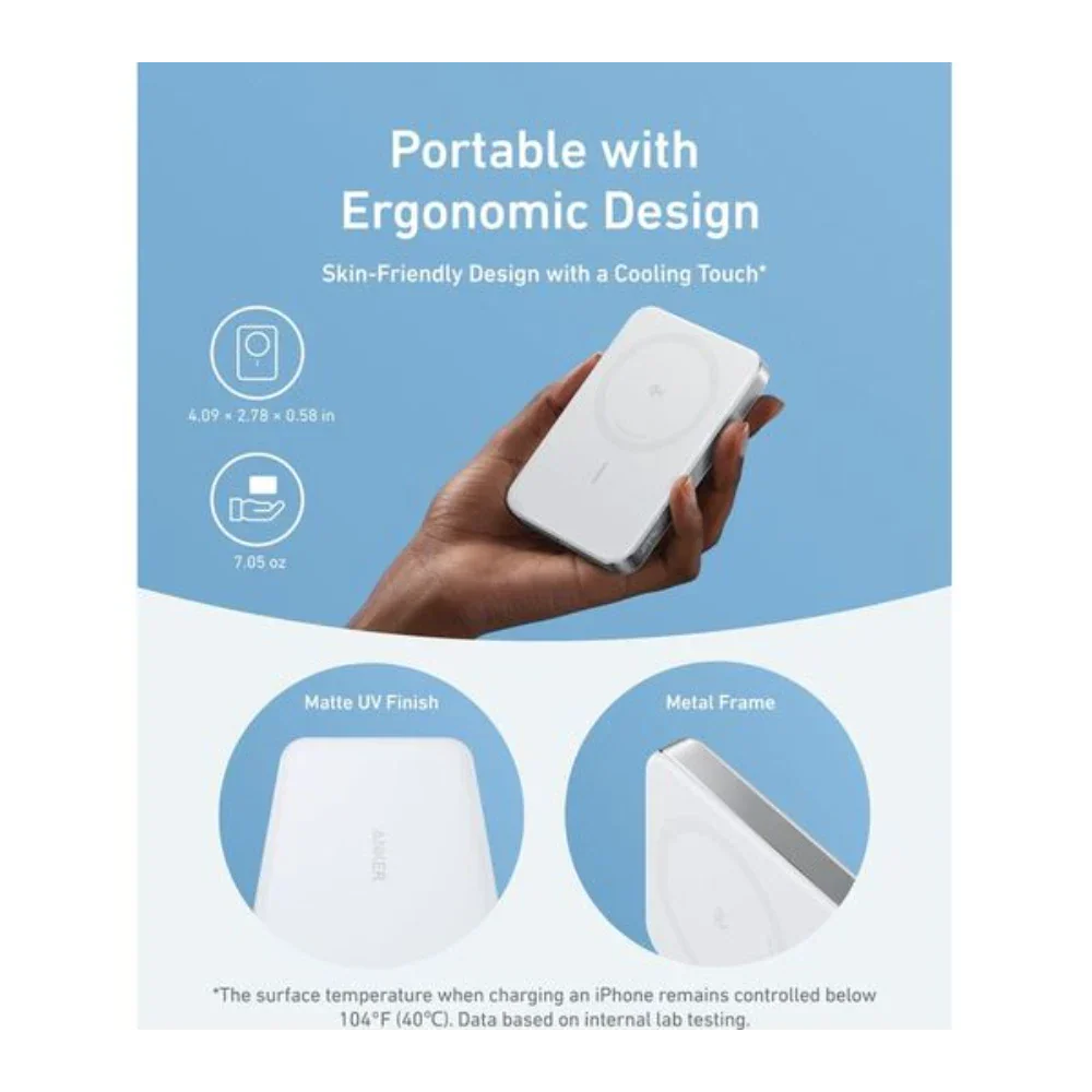 Anker MagGo Slim Wireless Power Bank 10,000mAh - White | A1664H21