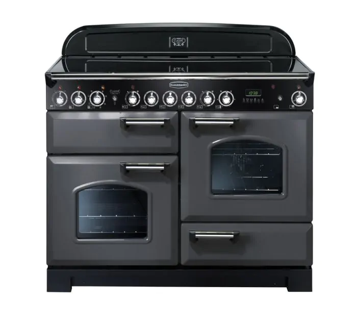 Rangemaster Classic Deluxe 110cm Electric Ceramic Range Cooker | Slate/Chrome | CDL110ECSL/C