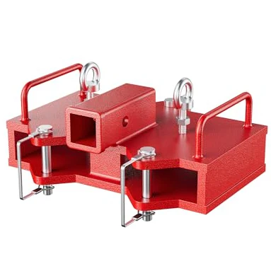 Garvee 2 inch Forklift Trailer Hitch Receiver for Dual Pallet Forks, 6500 lbs Towing Capacity Forklift Tow Hitch Attachment Adapter for 2'' Class III & IV