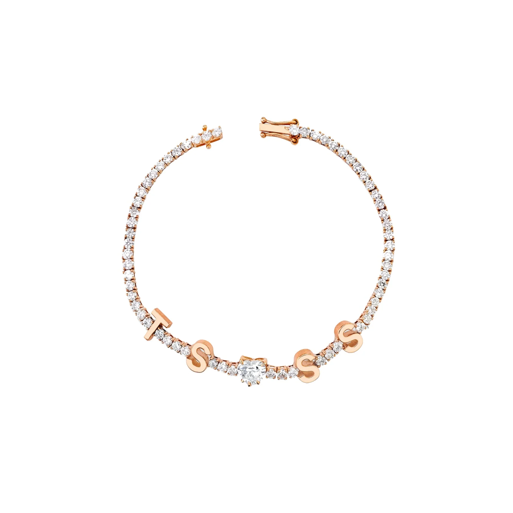 The Perfect Personalized Tennis Bracelet - White Diamond / 14k Rose Gold