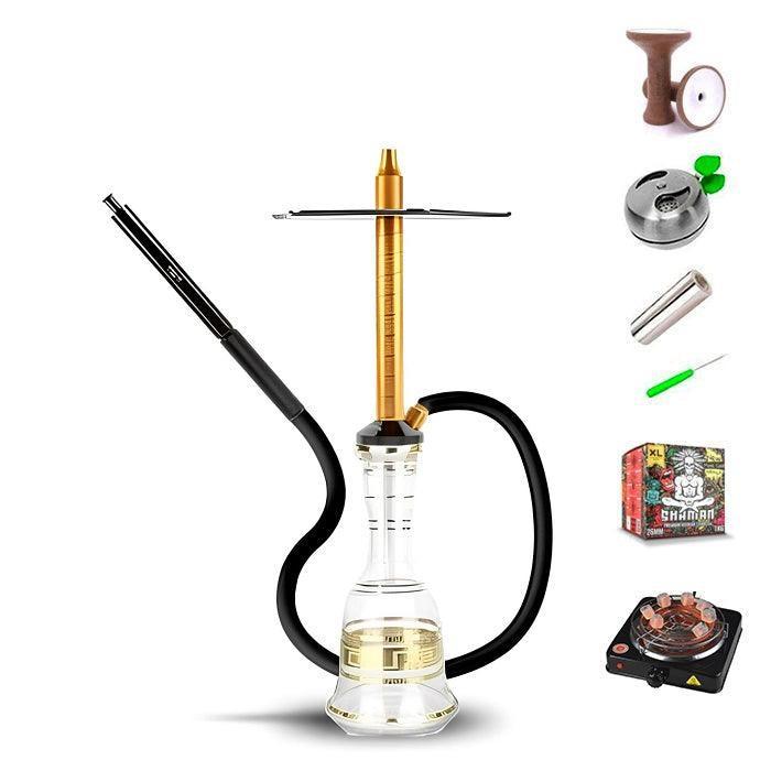 HJ SAOCCA Hookah with Bohemian Base Shisha Set - Gold Black