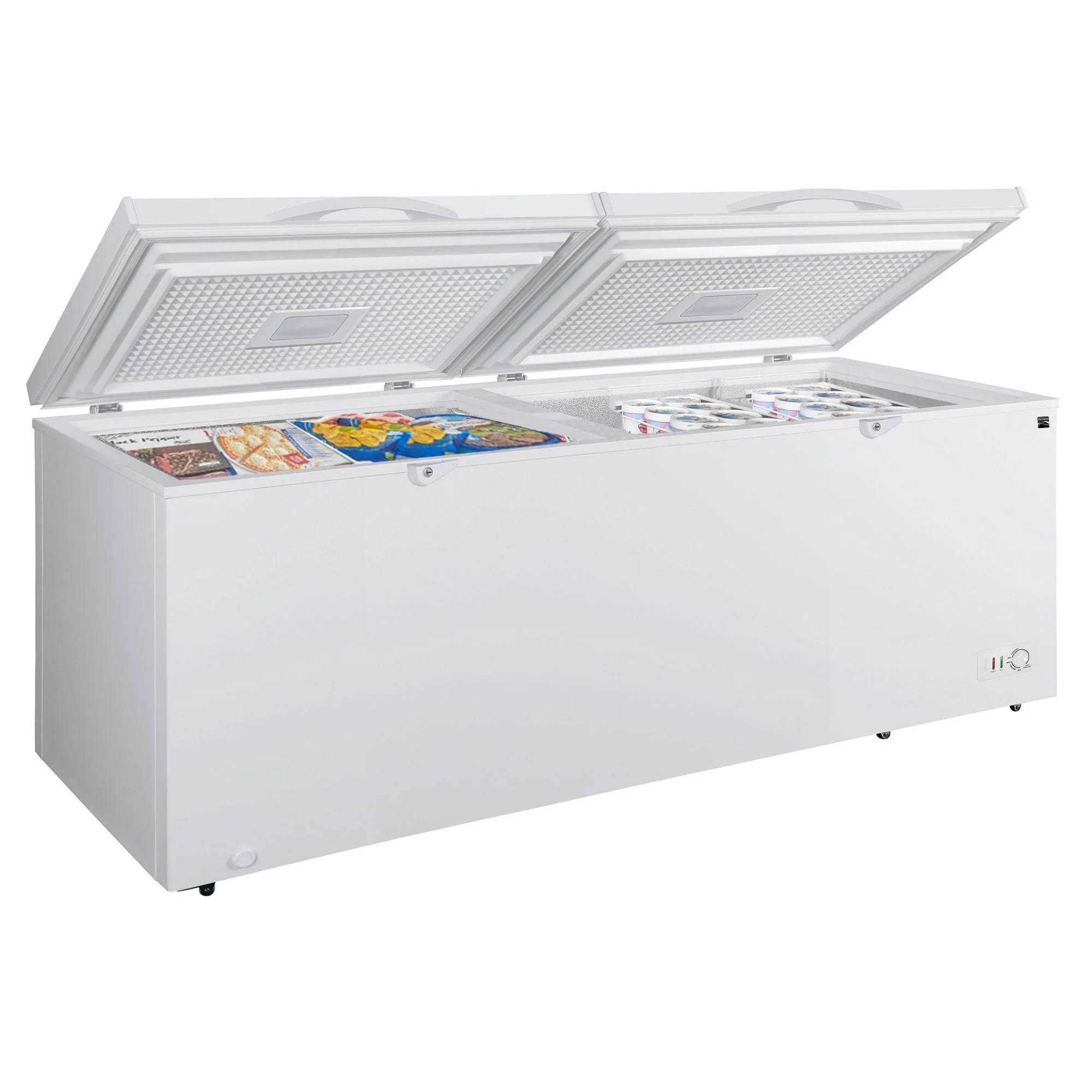 Kenmore 25 Cu. Ft. (710L) Convertible Chest Freezer/Refrigerator | DOE-Rated | Garage-Ready Deep Freeze | Dual Lids With Safety Locks | Manual Defrost | Wheels | White | Hunting Cabin Cottage