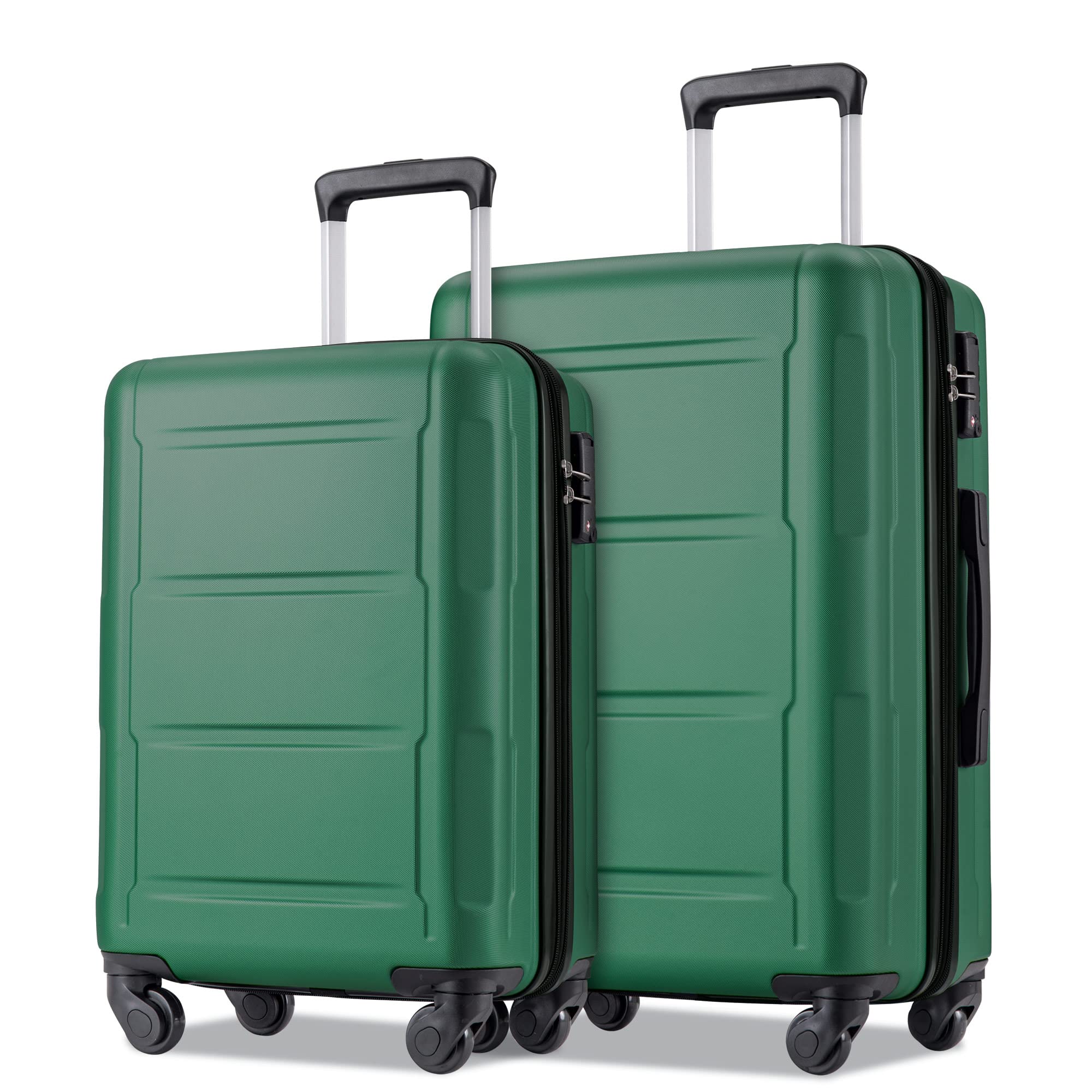 Garvee 2 Piece Lightweight Luggage Set With TSA Lock & Expandable Spinner Wheels For Travel 20inch+24inch Green