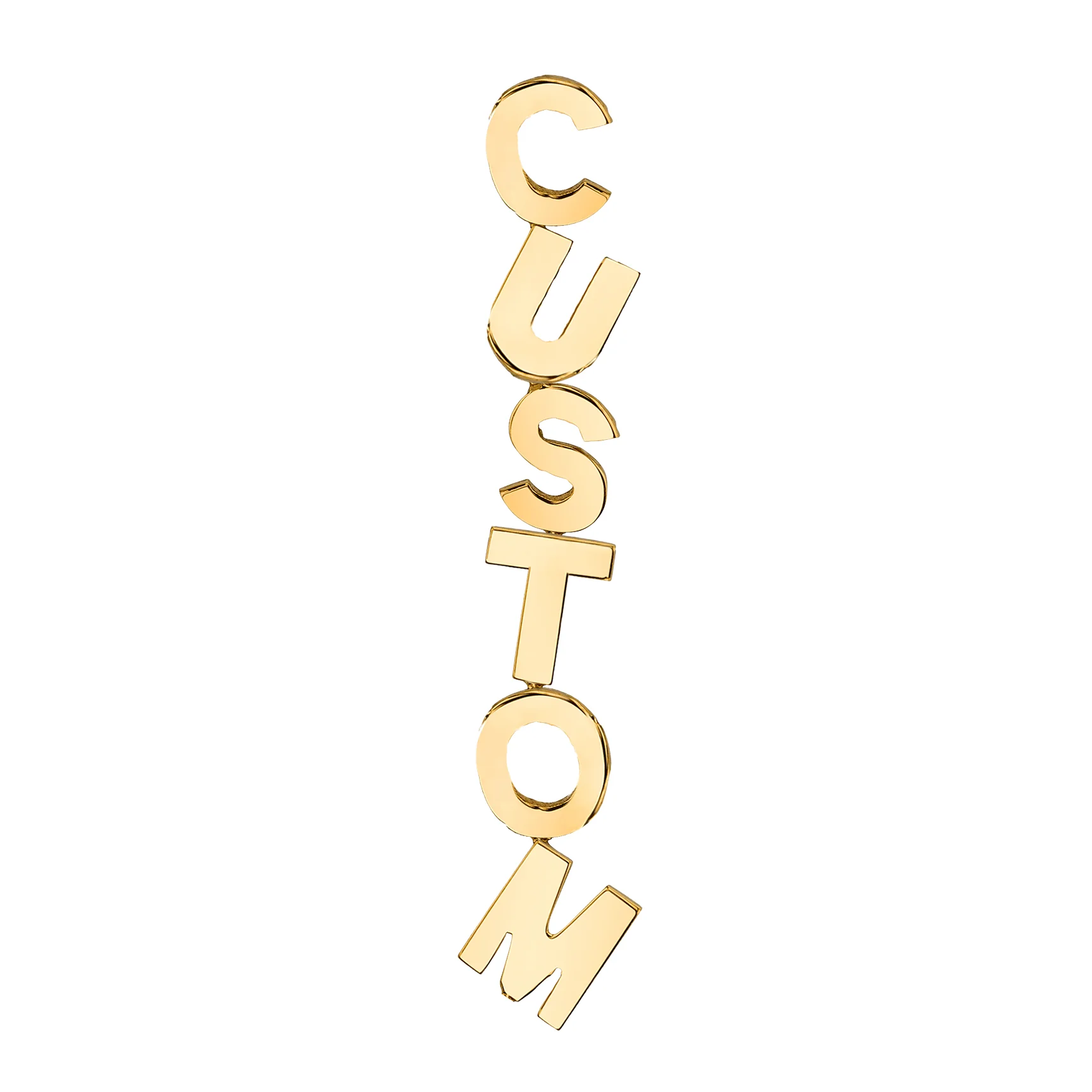 Custom Earring Letters ��C?14k Yellow Gold