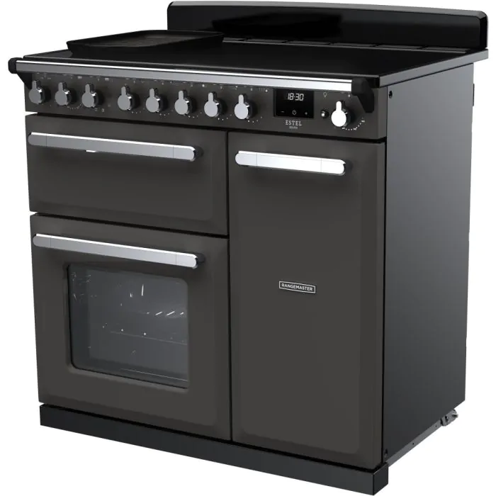 Rangemaster Estel Deluxe 90cm Induction Range Cooker | Slate/Chrome | ESDL90EIPSLT/CM1