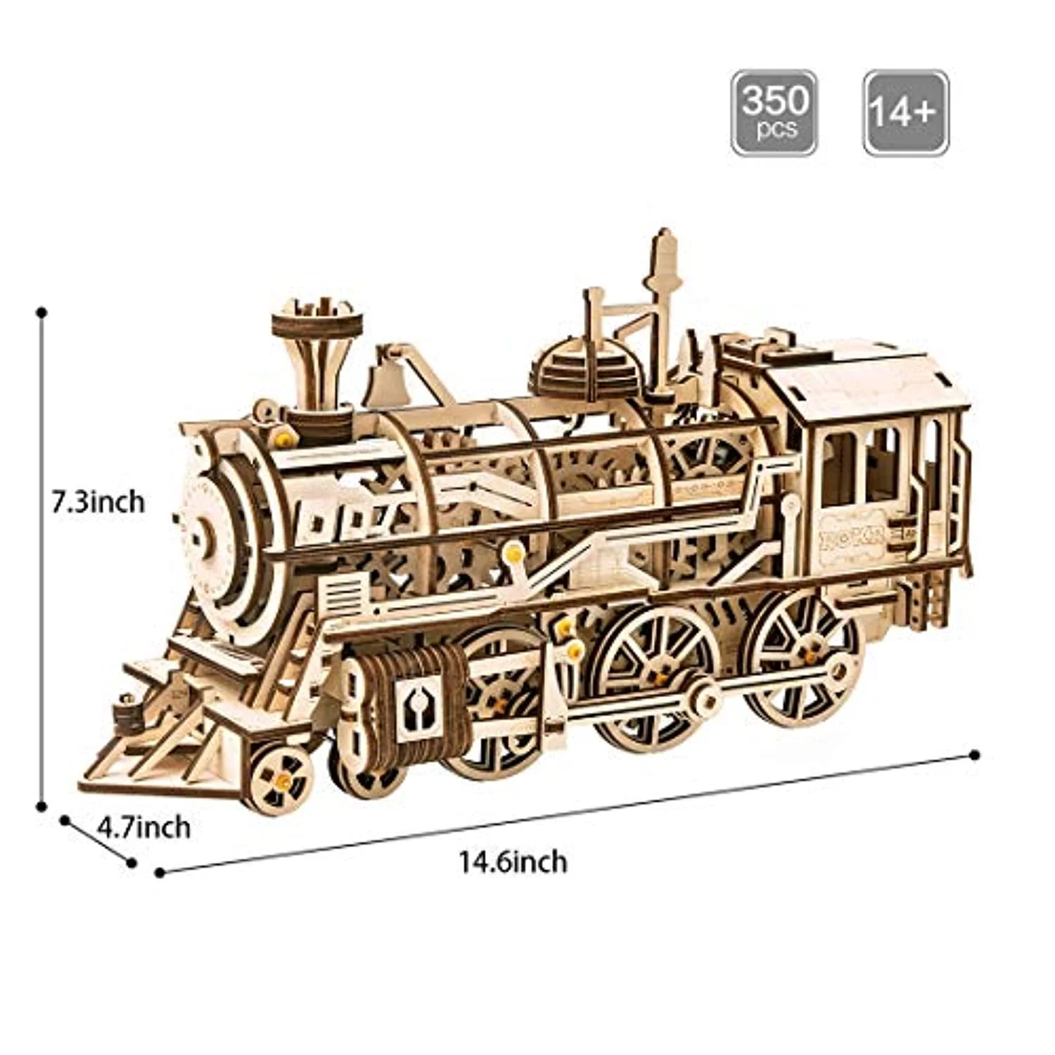 3D Wooden Puzzle-Self Propelled Mechanical Model Train