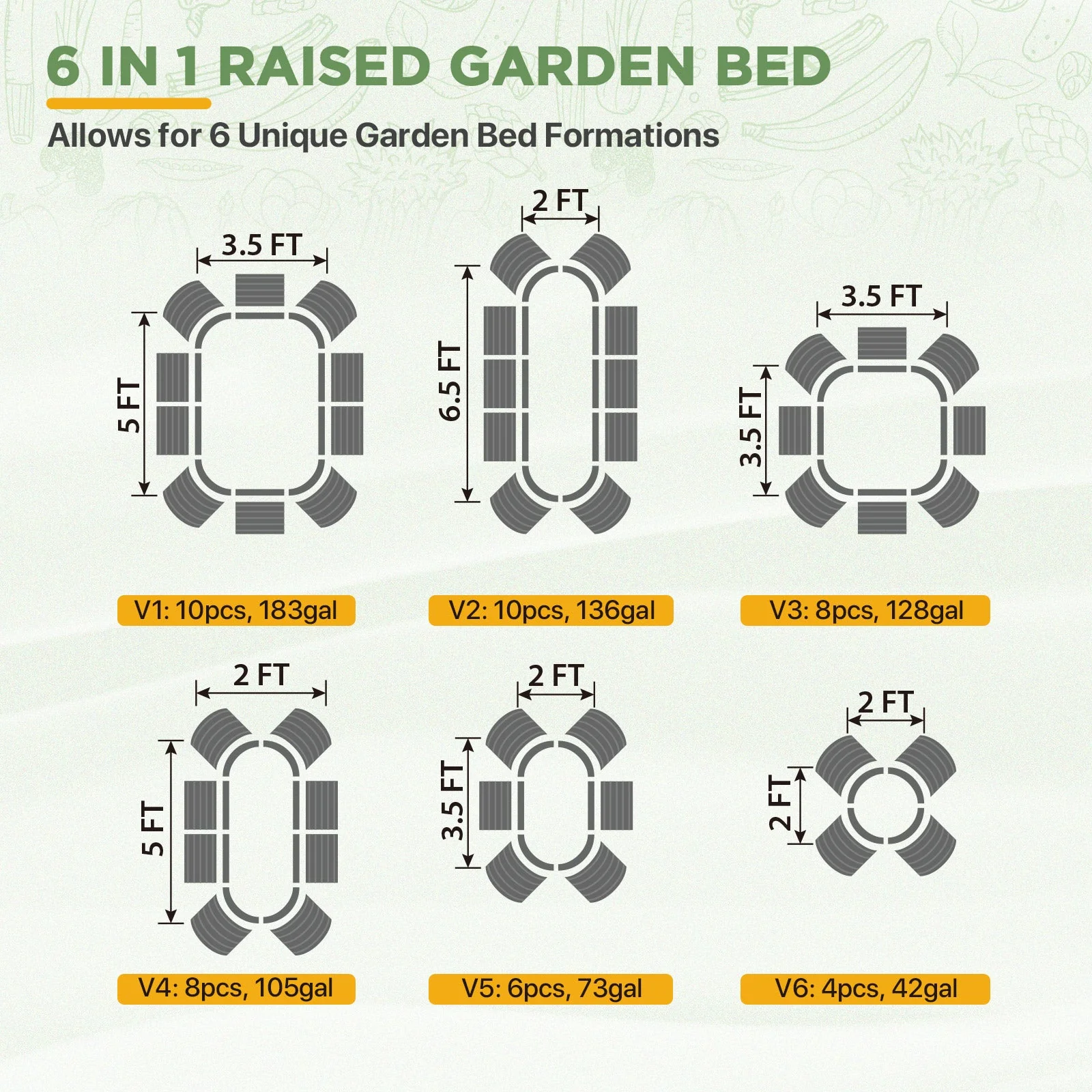 17'' Tall Outdoor Raised Garden Bed Planter
