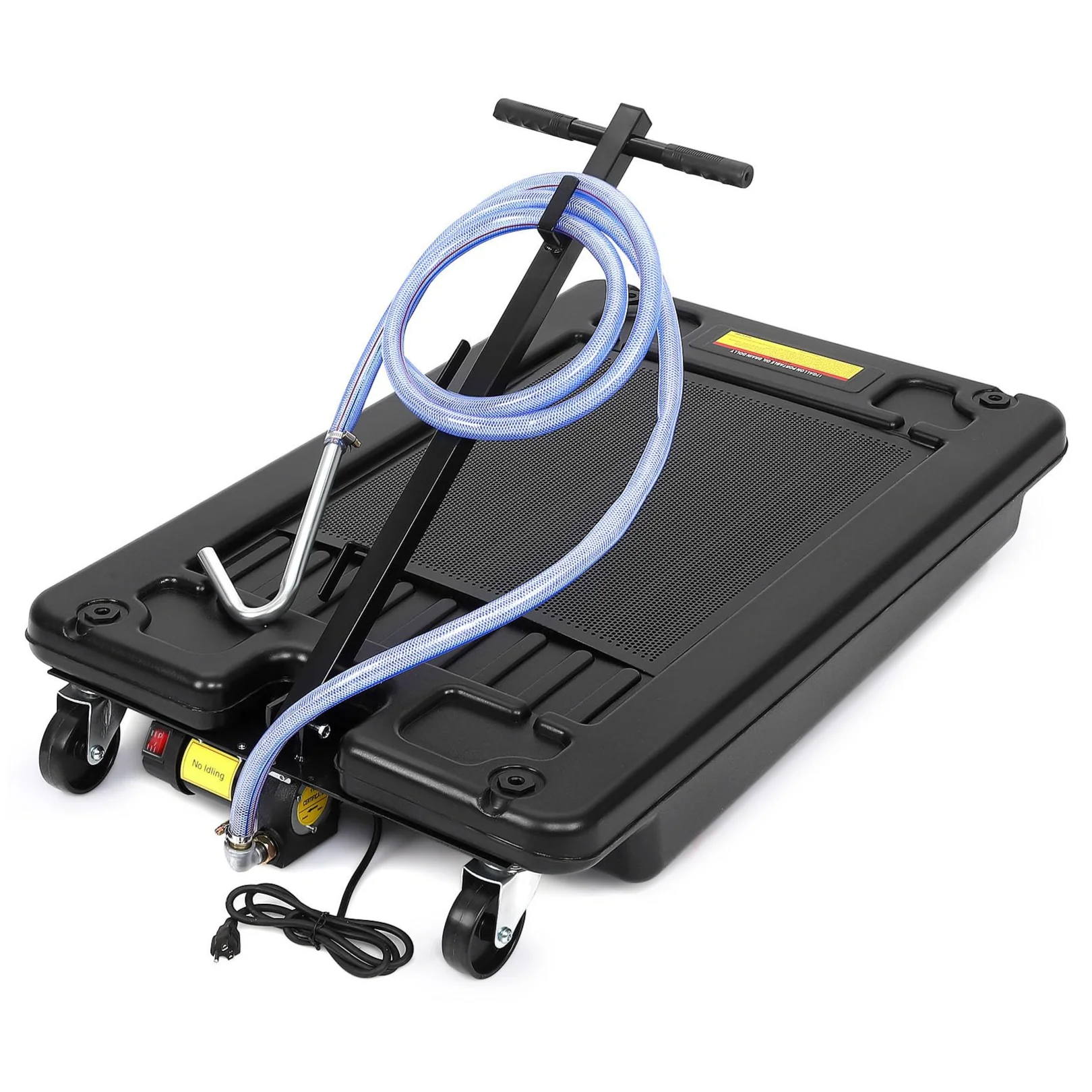 Garvee 17 Gal Electric Oil Drain with 110V Pump & 8 Ft Hose,Low Profile & T Folding Handle Oil Drain Cart for Truck Cars SUVs