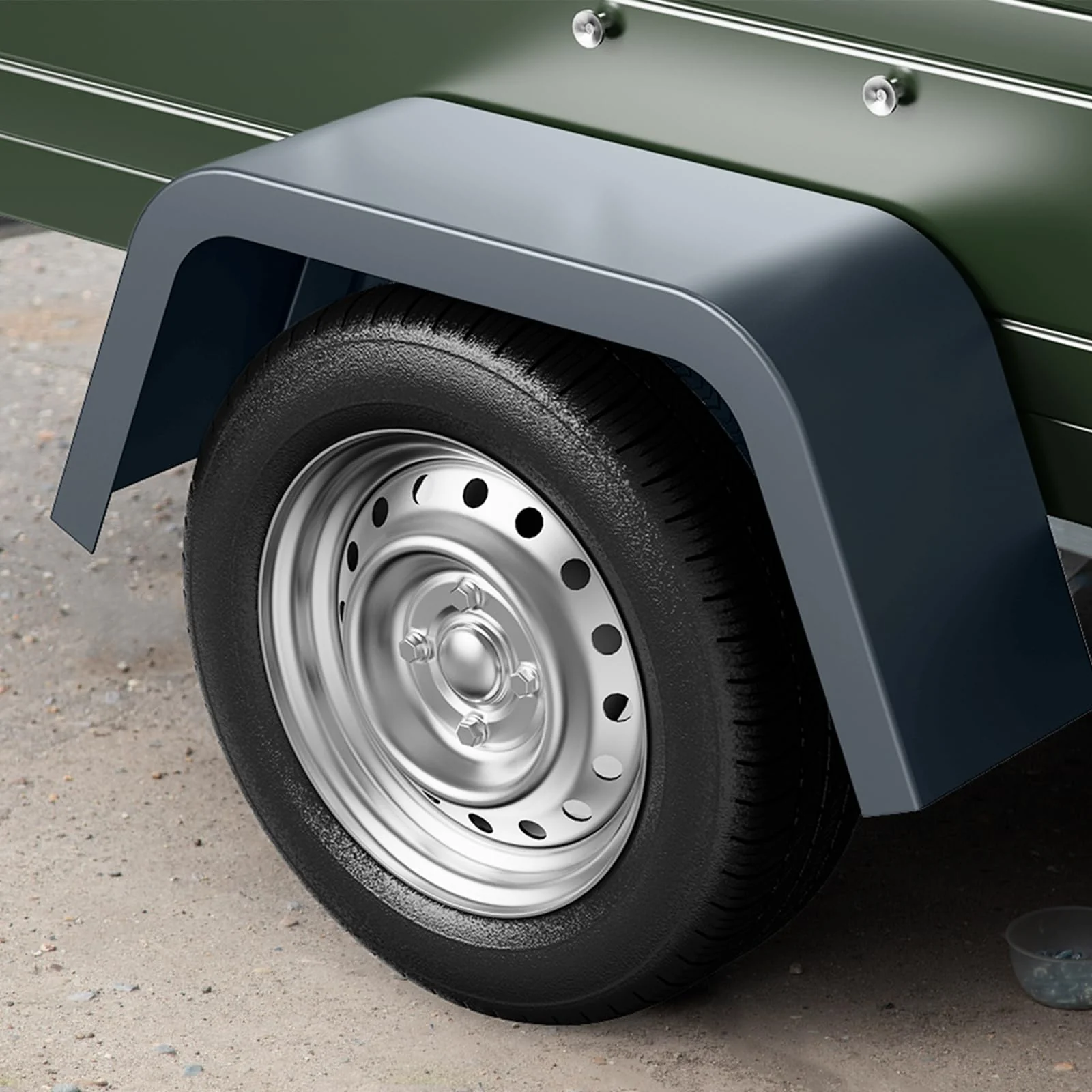 Garvee 2 Pack Single Axle Trailer Fenders,Heavy Duty Steel Diamond Plate Single Axle Trailer Fenders Fit 14