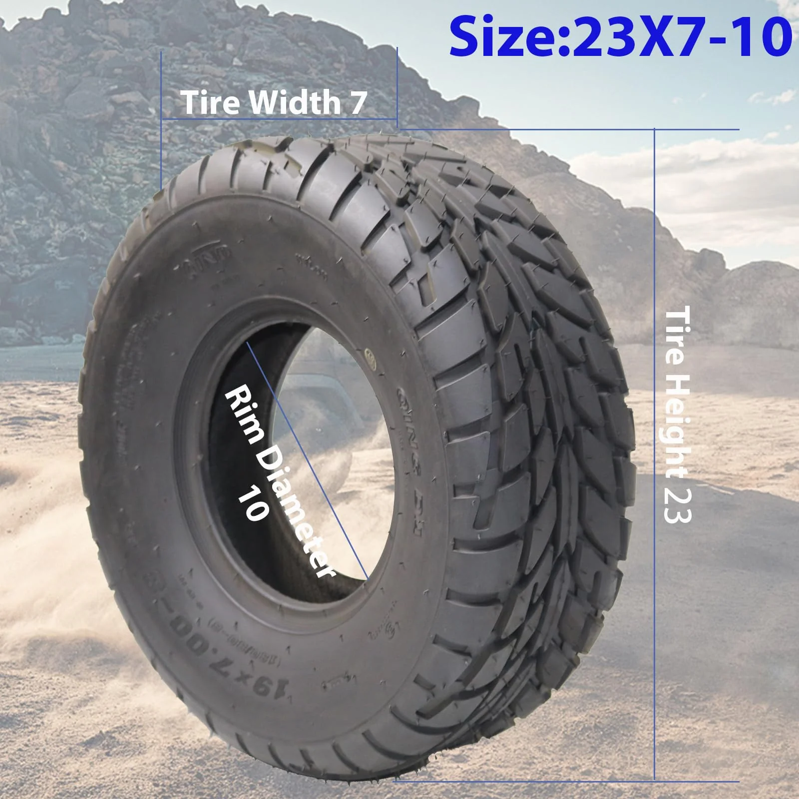 Garvee 2 Pack 23x7-10 ATV Tires All-Terrain 4 Ply Durable Rubber Tubeless Off-Road Sand Mud Trail ATV UTV Tires