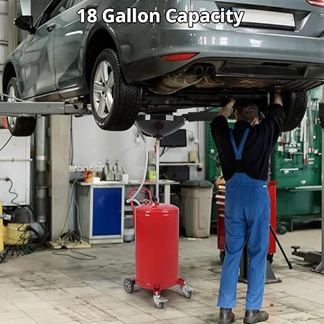 Garvee 18 Gallon Adjustable Oil Drain Tank – Pneumatic Waste Oil Drainer with 17.8