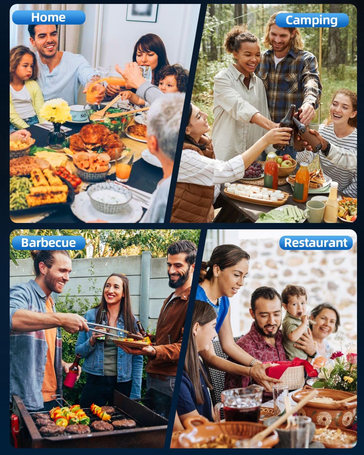 Electric Salt & Pepper Grinder Set, Adjustable Coarseness, LED, One-Hand Use, Stainless Steel 2-Pack