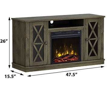 Willis Electric Fireplace Media Console in Spanish Gray