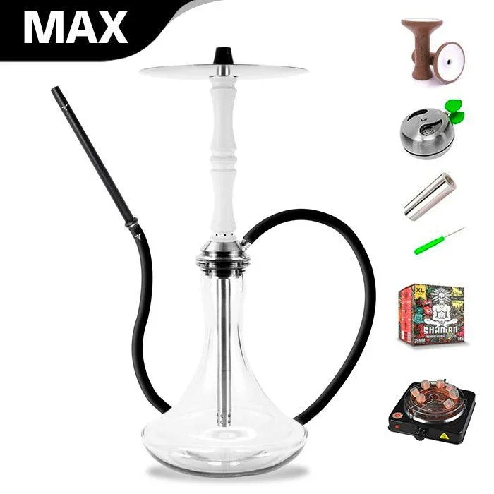 Aeon Vyro Versa Steel Sleeve Hookah Set - V3 White
