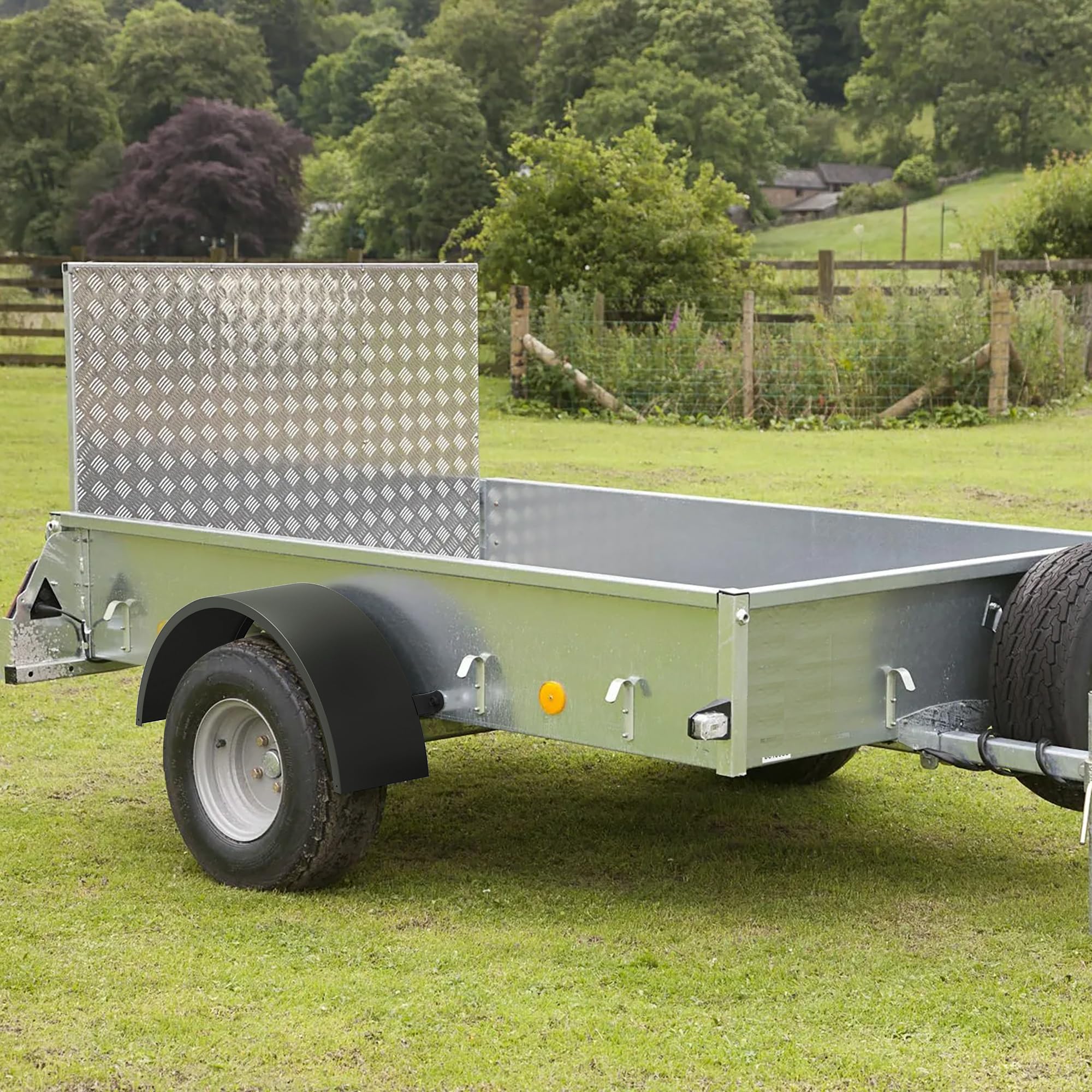 Garvee 2-Pack Trailer Fenders - Single Axle Compatible with 14-16 Inch Wheels, Durable Steel Construction, 32