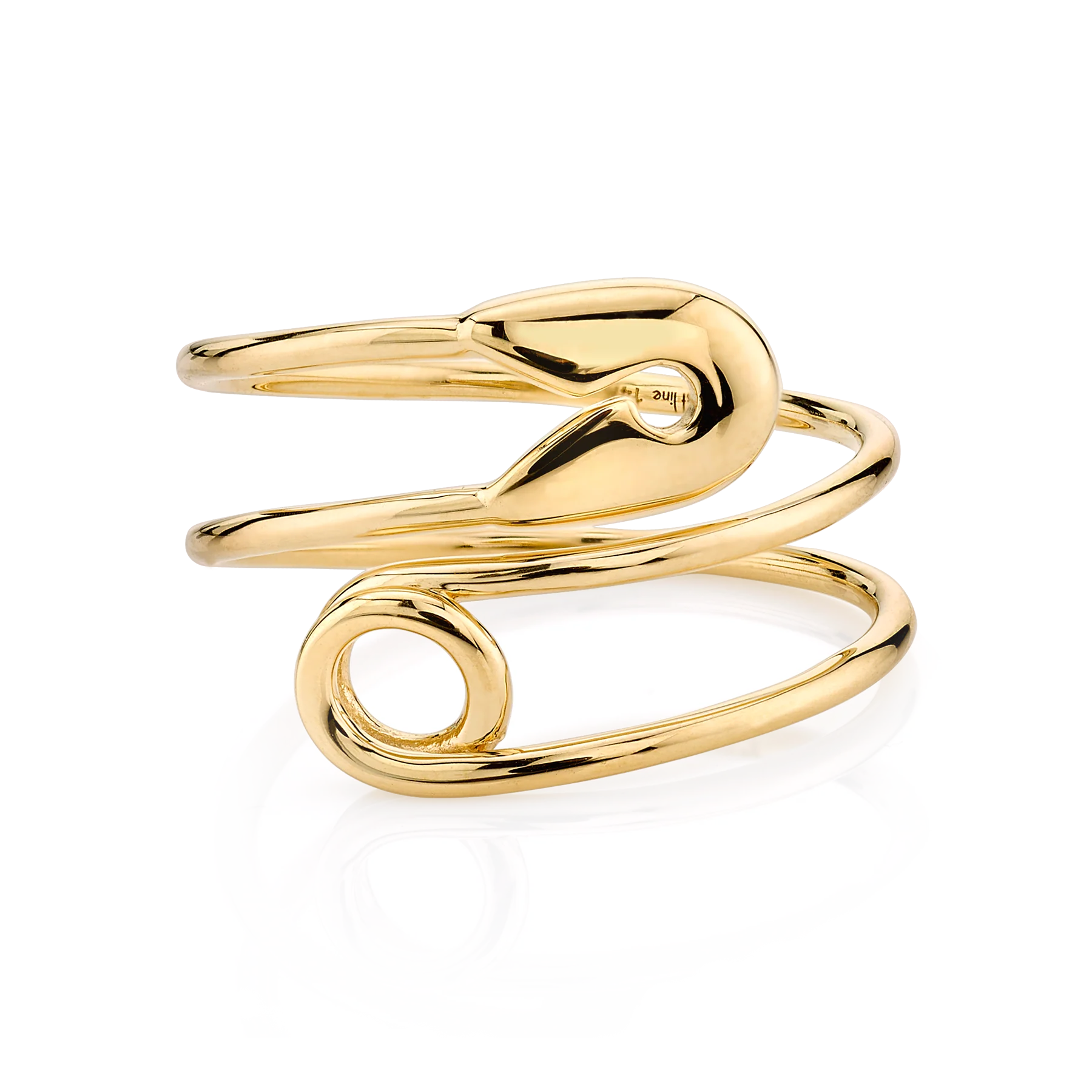 Safety Pin Ring - 14k Yellow Gold