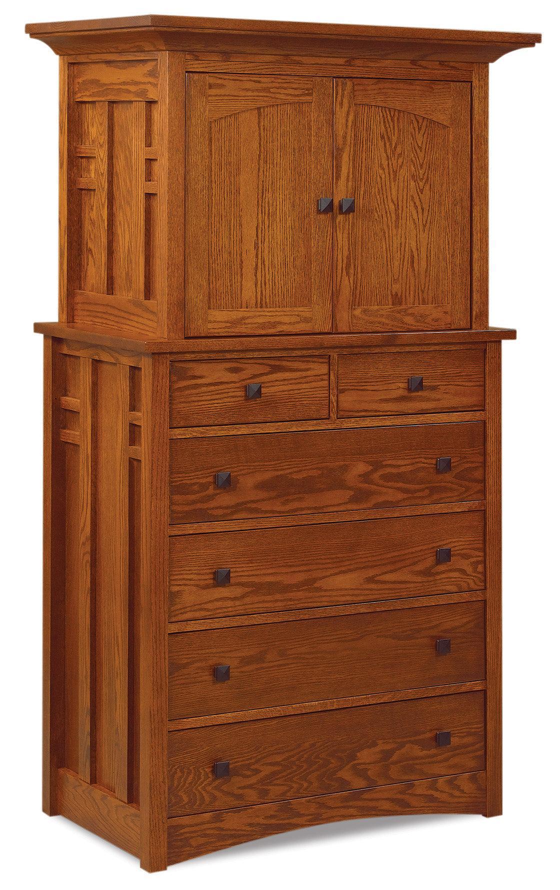 Amish Kascade Six Drawer Two Door Armoire